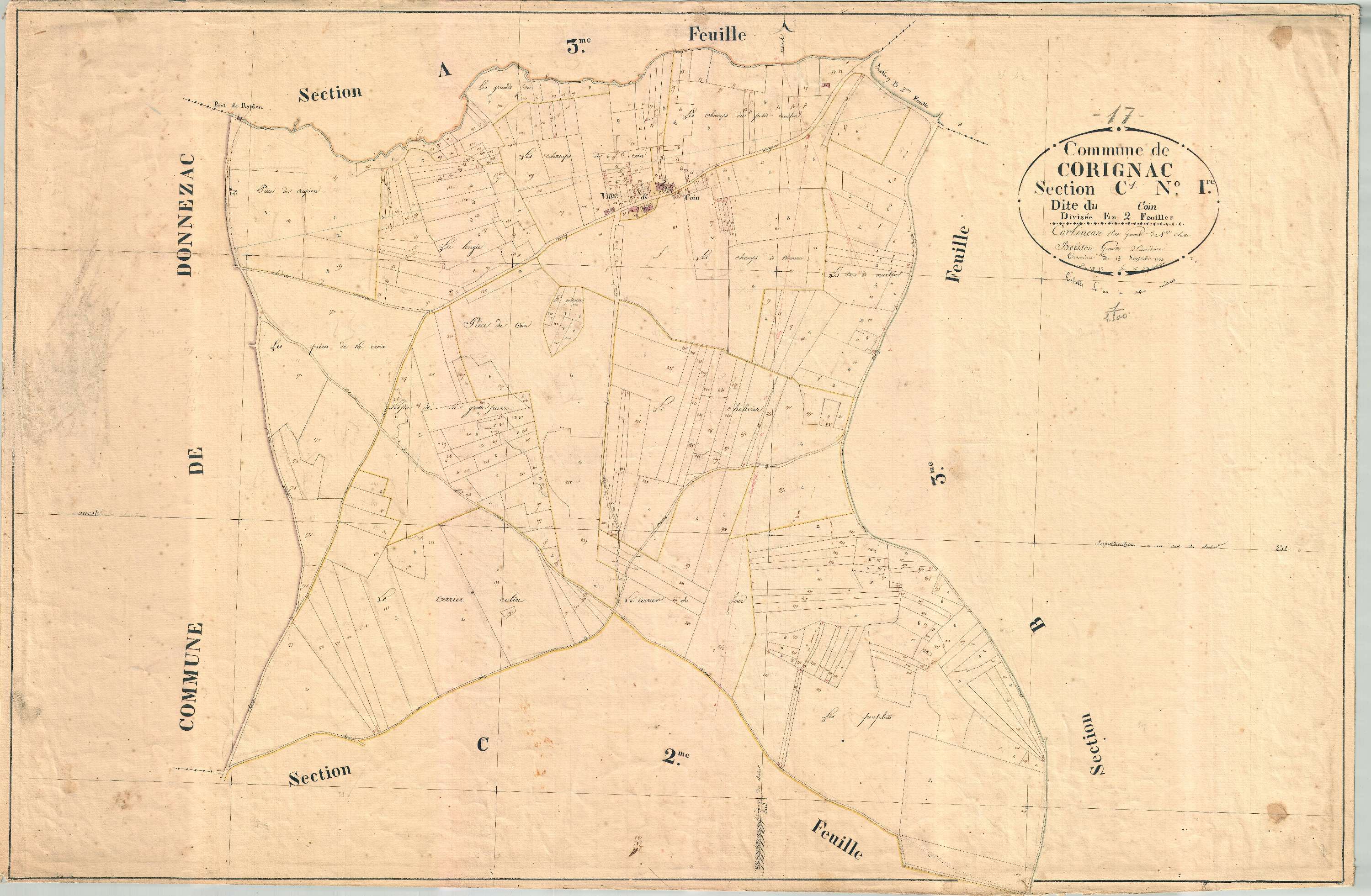 Corignac - Section C1 dite du Coin.