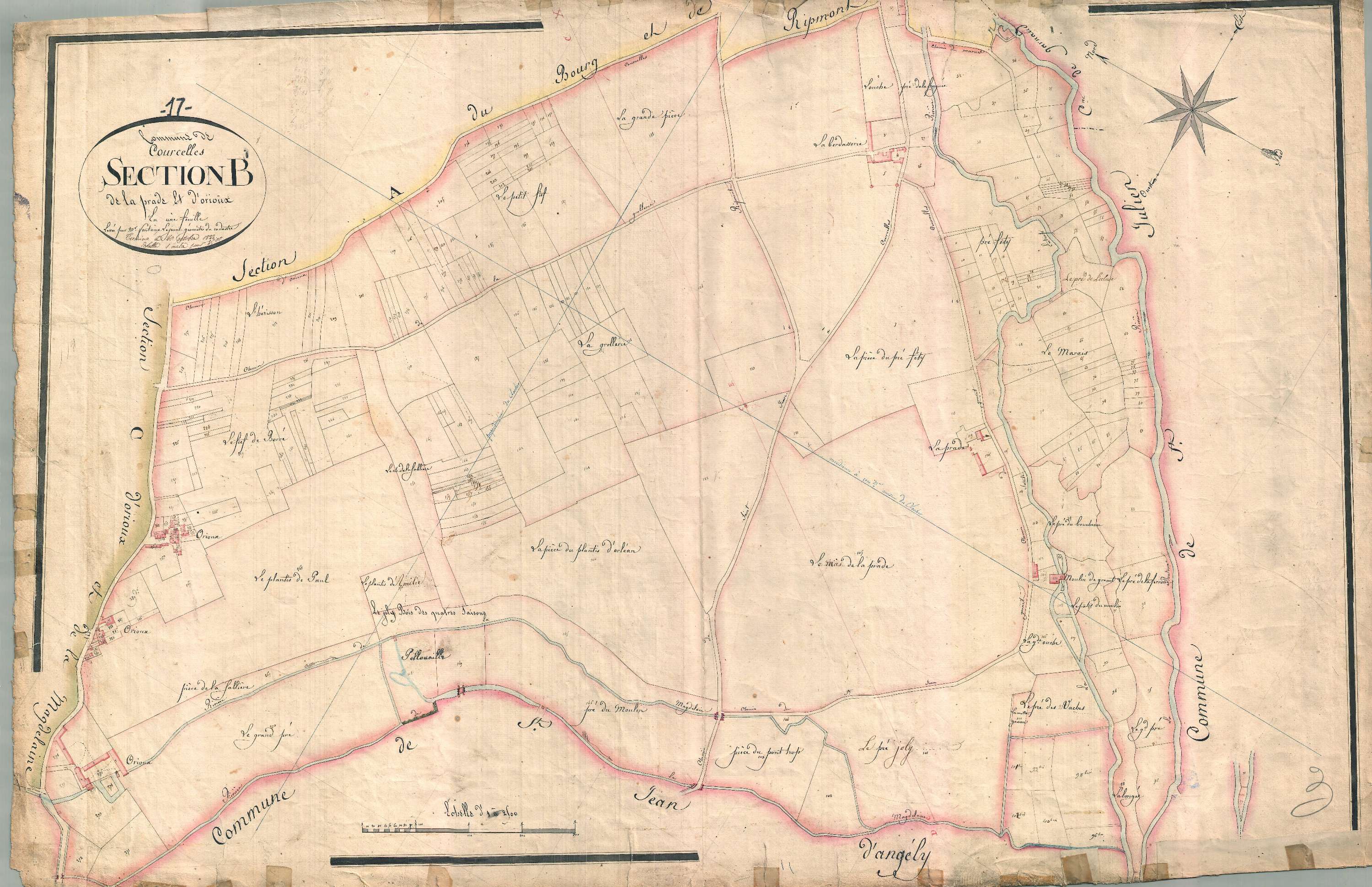 Courcelles - Section B dite de la Prade.