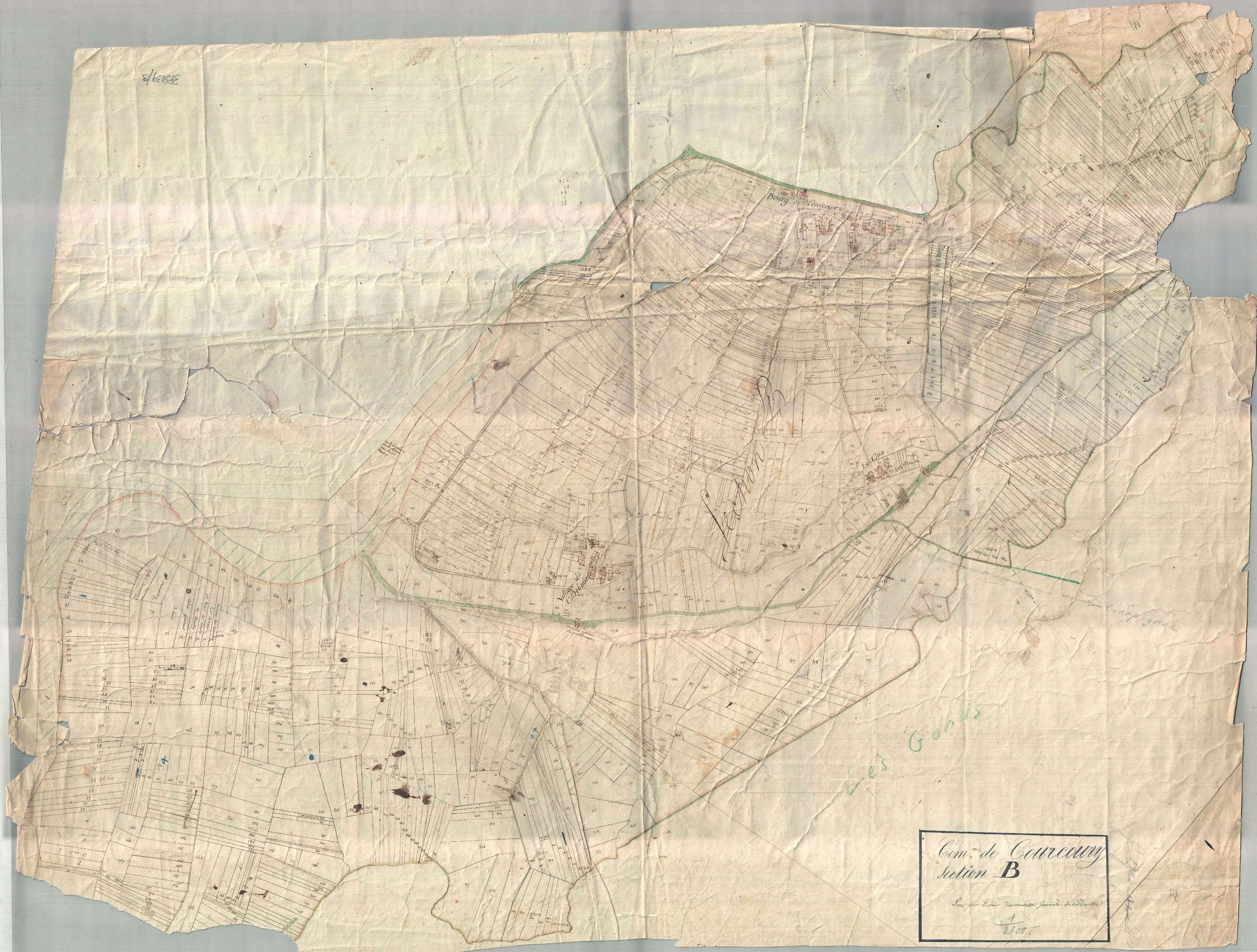 Courcoury - Section B (sans nom). [document en très mauvais état]