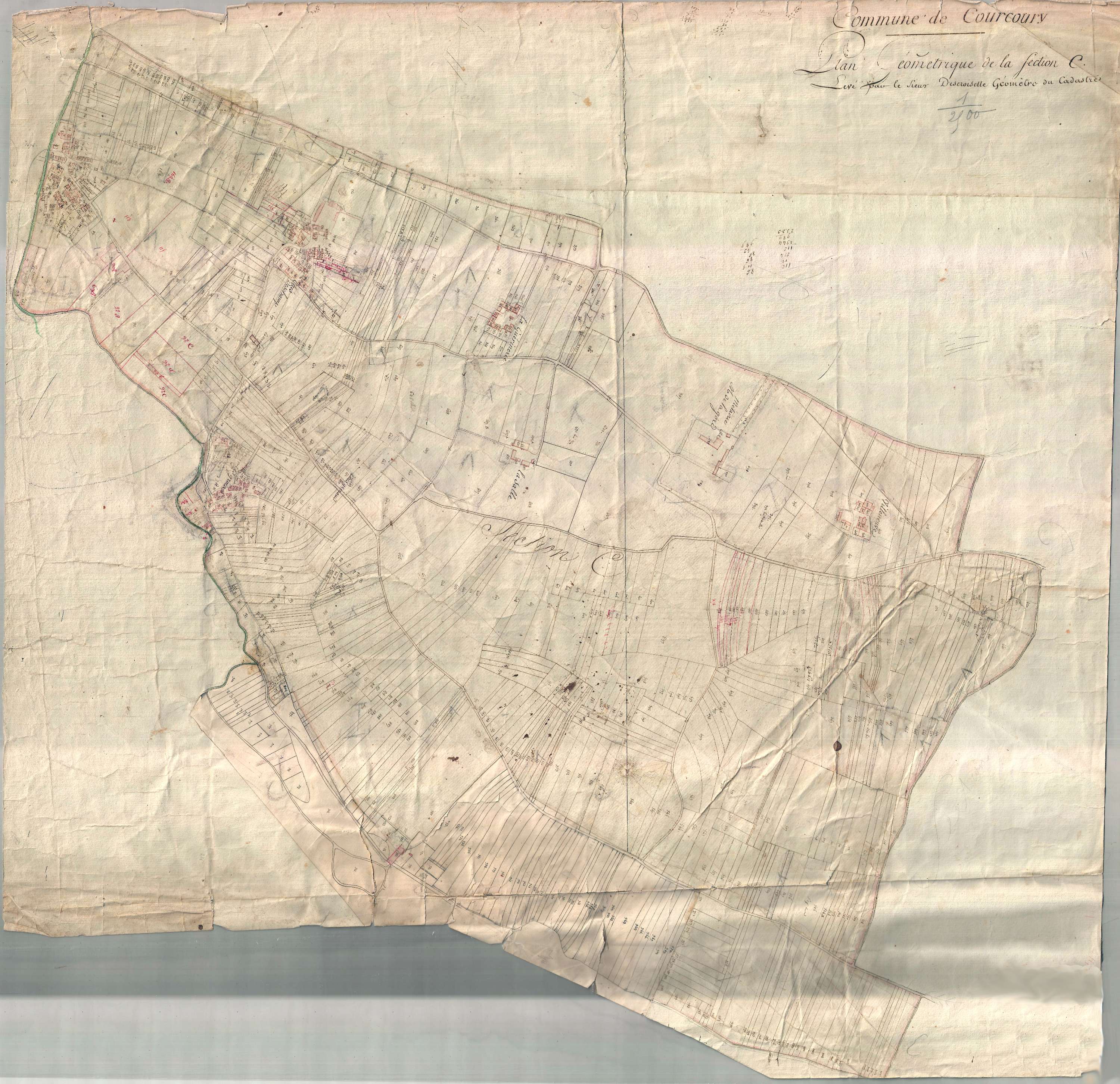 Courcoury - Section C (sans nom). [document en très mauvais état]