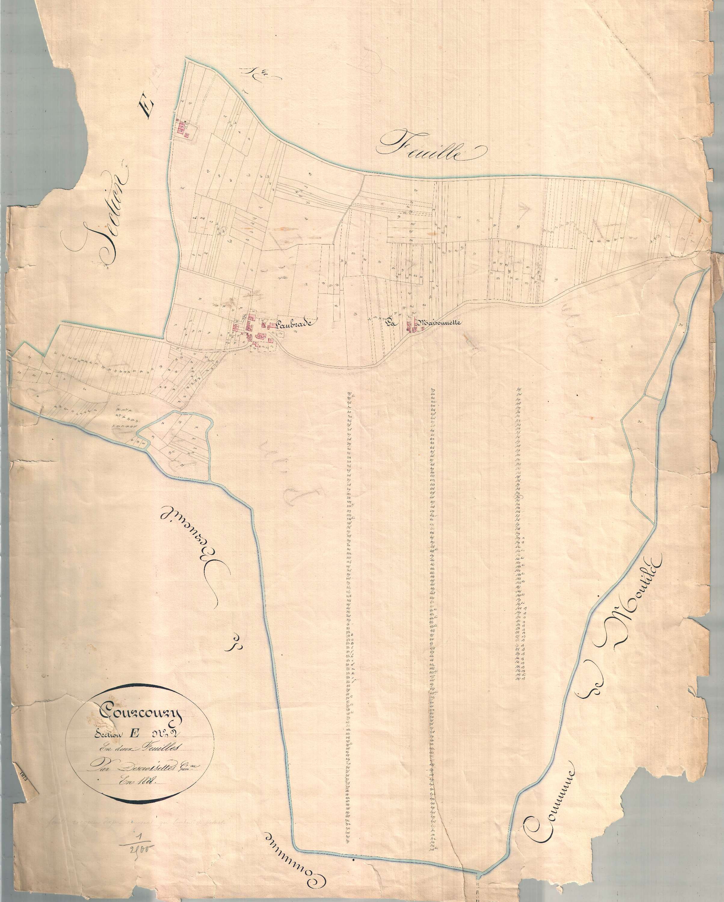 Courcoury - Section E2 (sans nom). [document en très mauvais état]