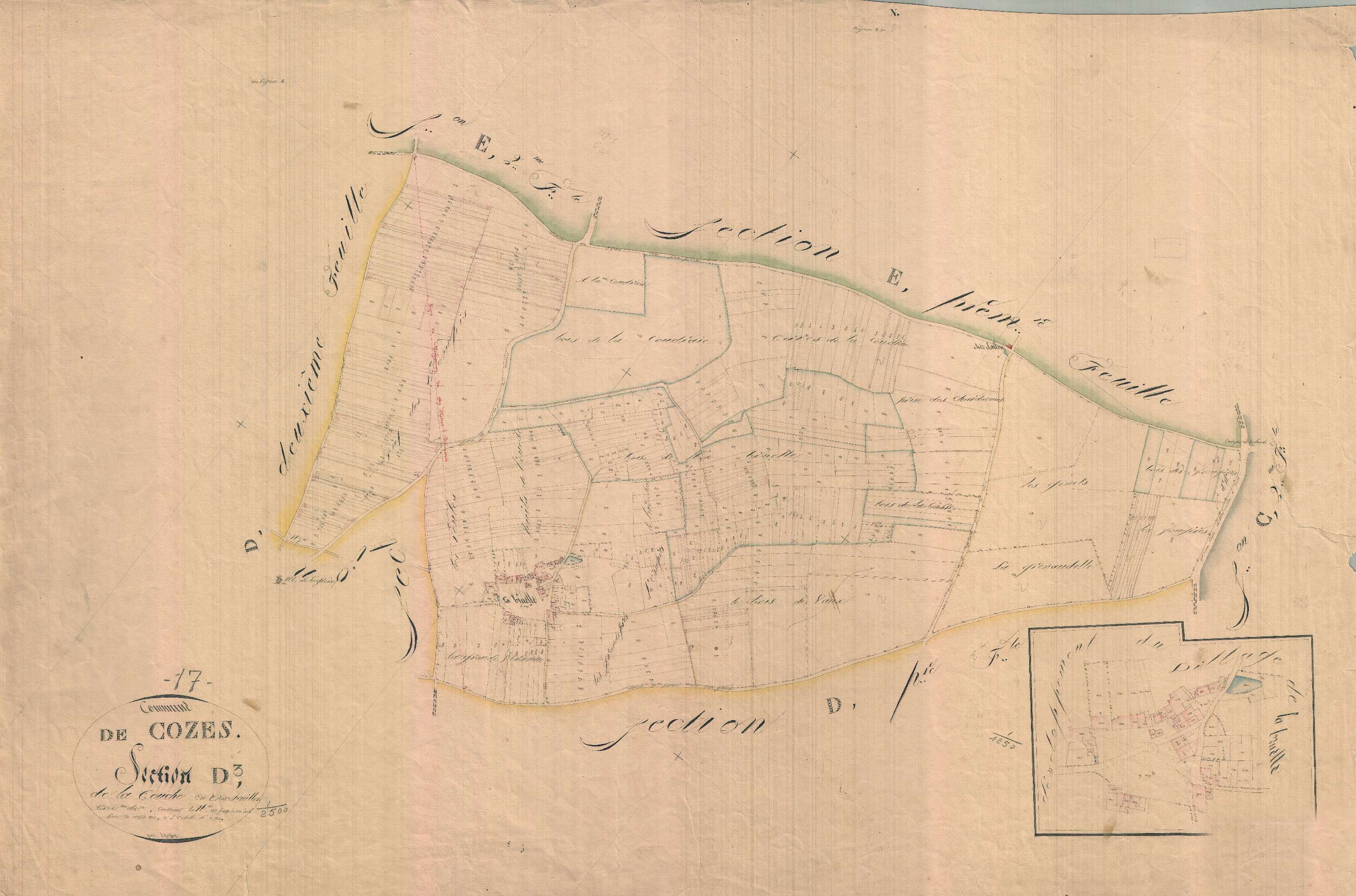 Cozes - Section D3 dite de la Touche.