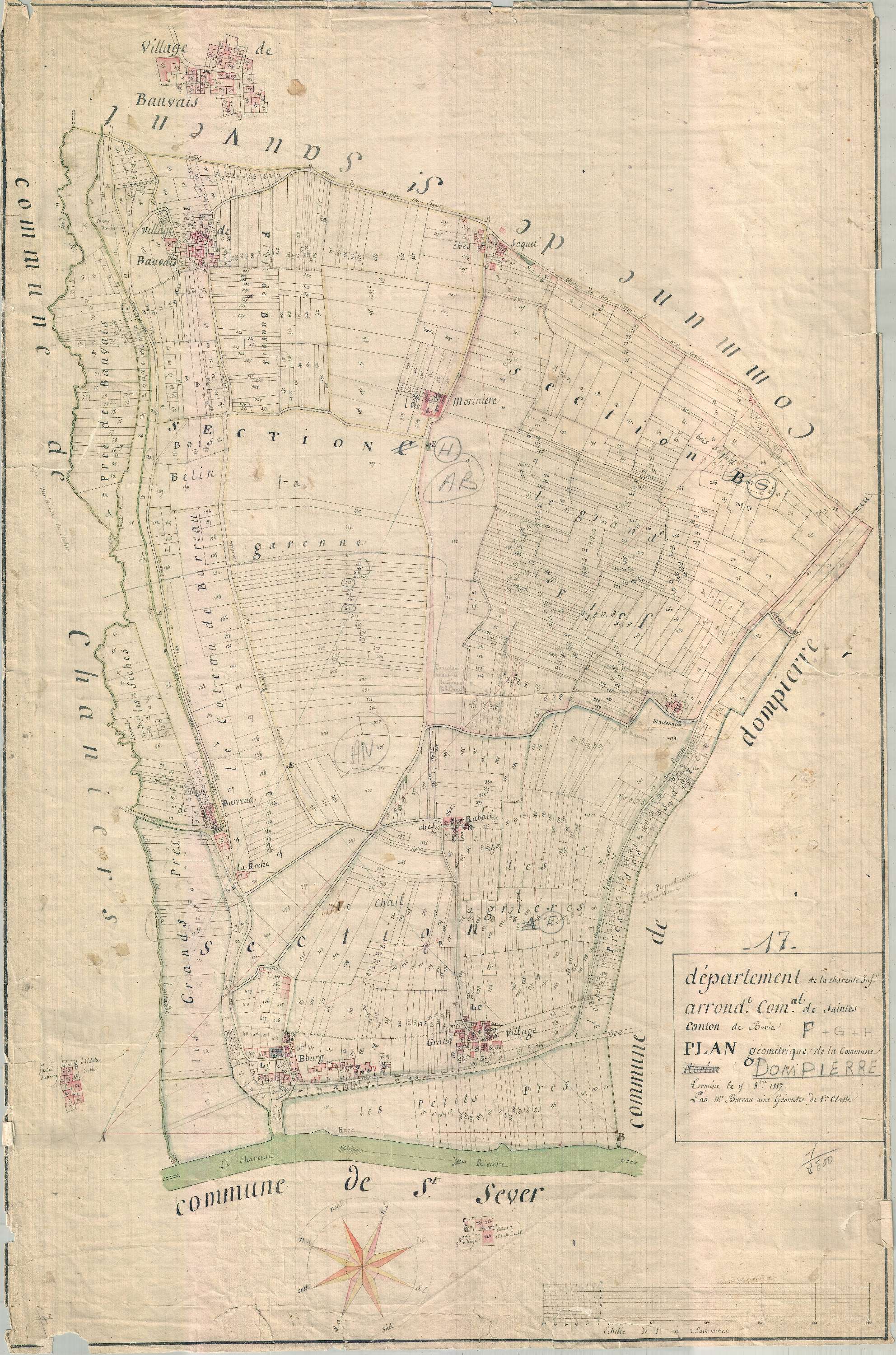 Dompierre-sur-Charente - Sections F, G, H (sans nom).