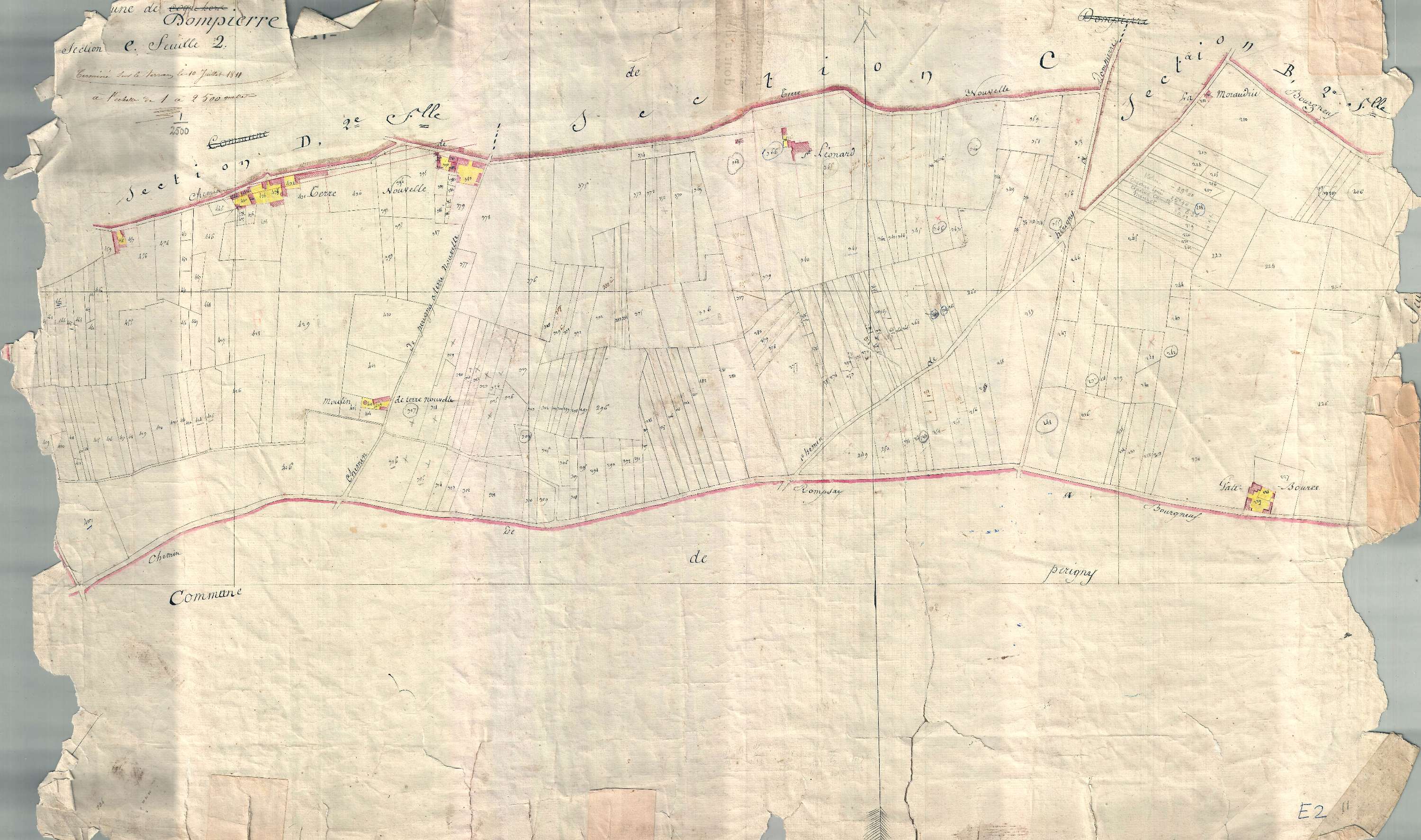 Dompierre-sur-Mer - Section E2 (sans nom). [document en mauvais état]
