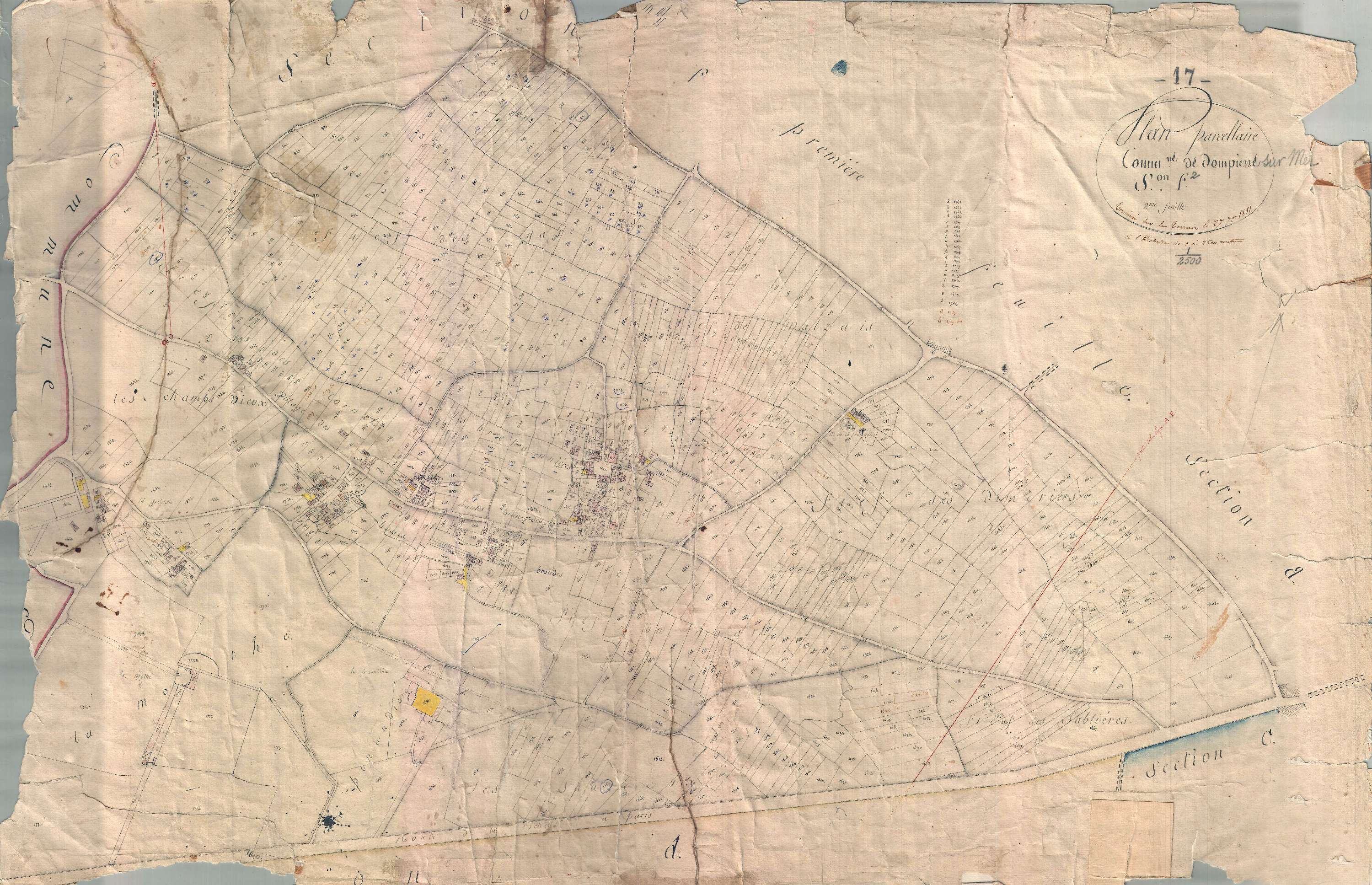 Dompierre-sur-Mer - Section F2 dite des Hautes Brandes. [document en mauvais état]