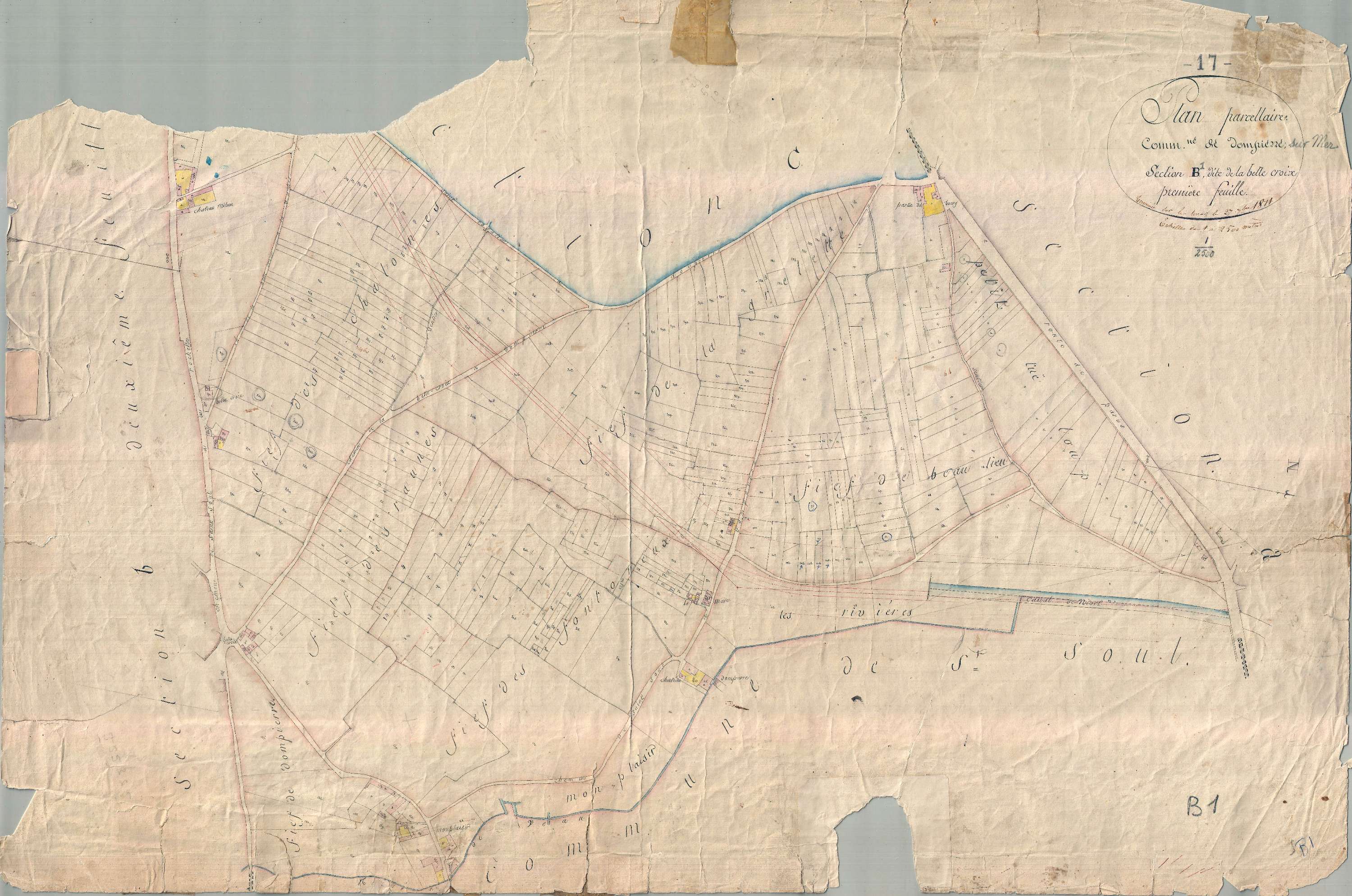 Dompierre-sur-Mer - Section B1 dite de Belle-Croix. [document en mauvais état]