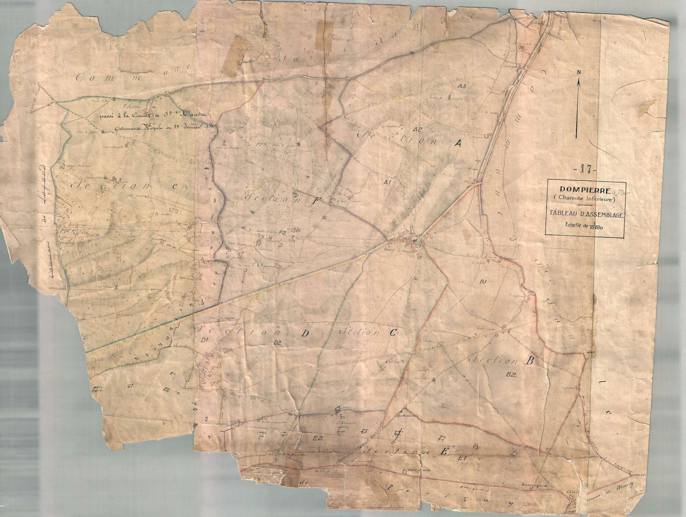 Dompierre-sur-Mer - Tableau d'assemblage. [document en mauvais état]