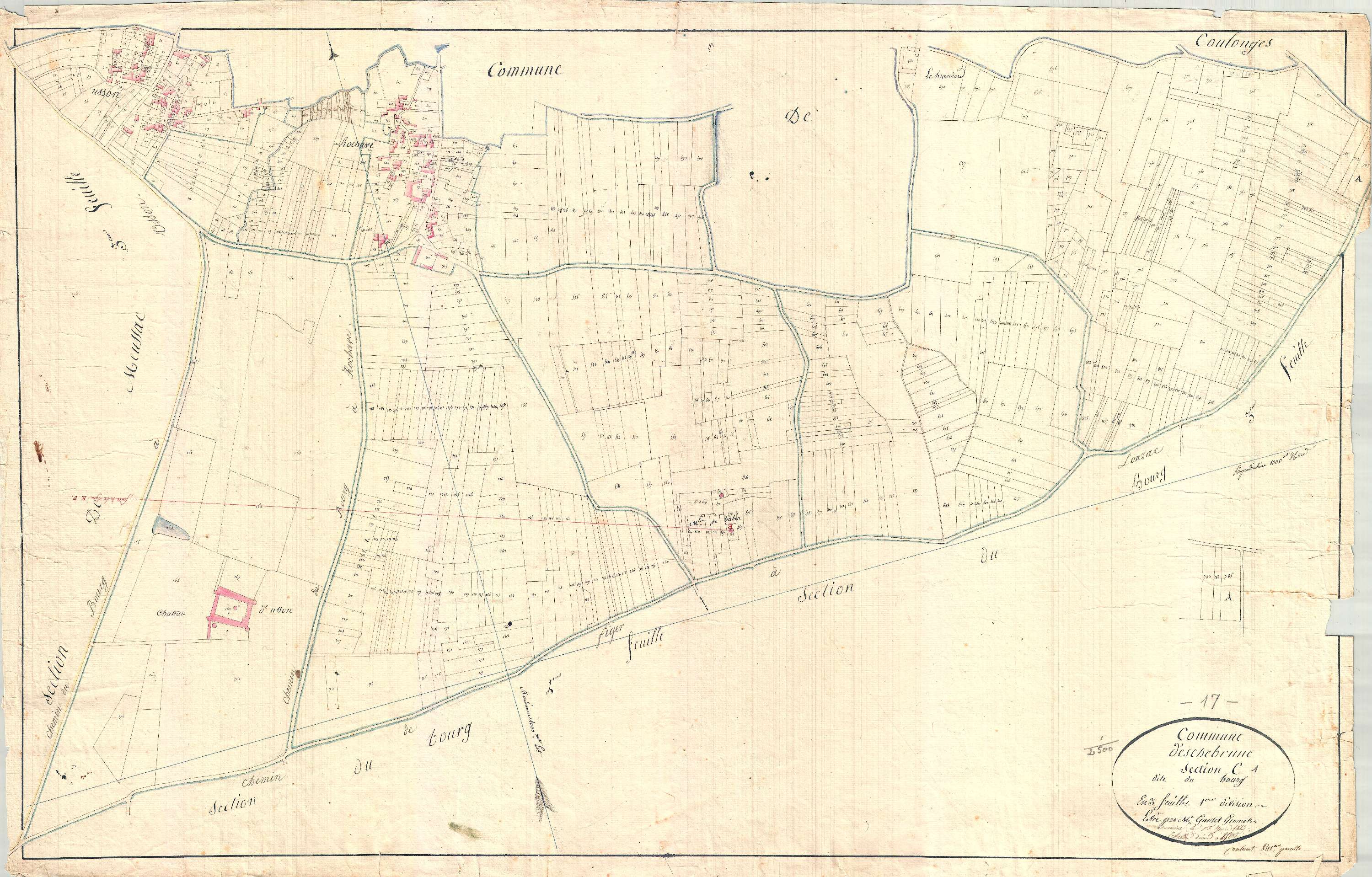Échebrune - Section C1 dite du Bourg.