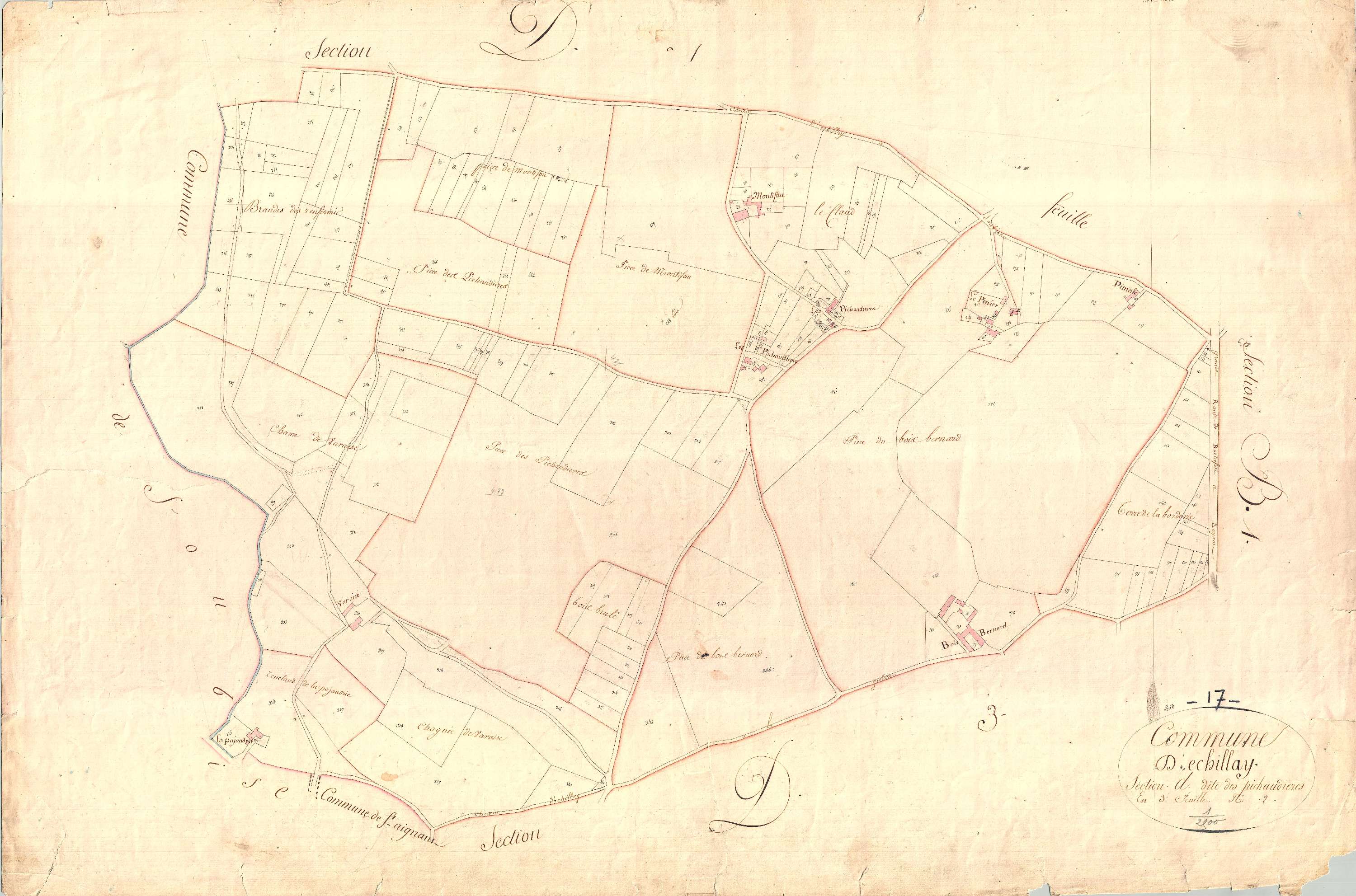 Échillais - Section D2 dite des Pichaudières.