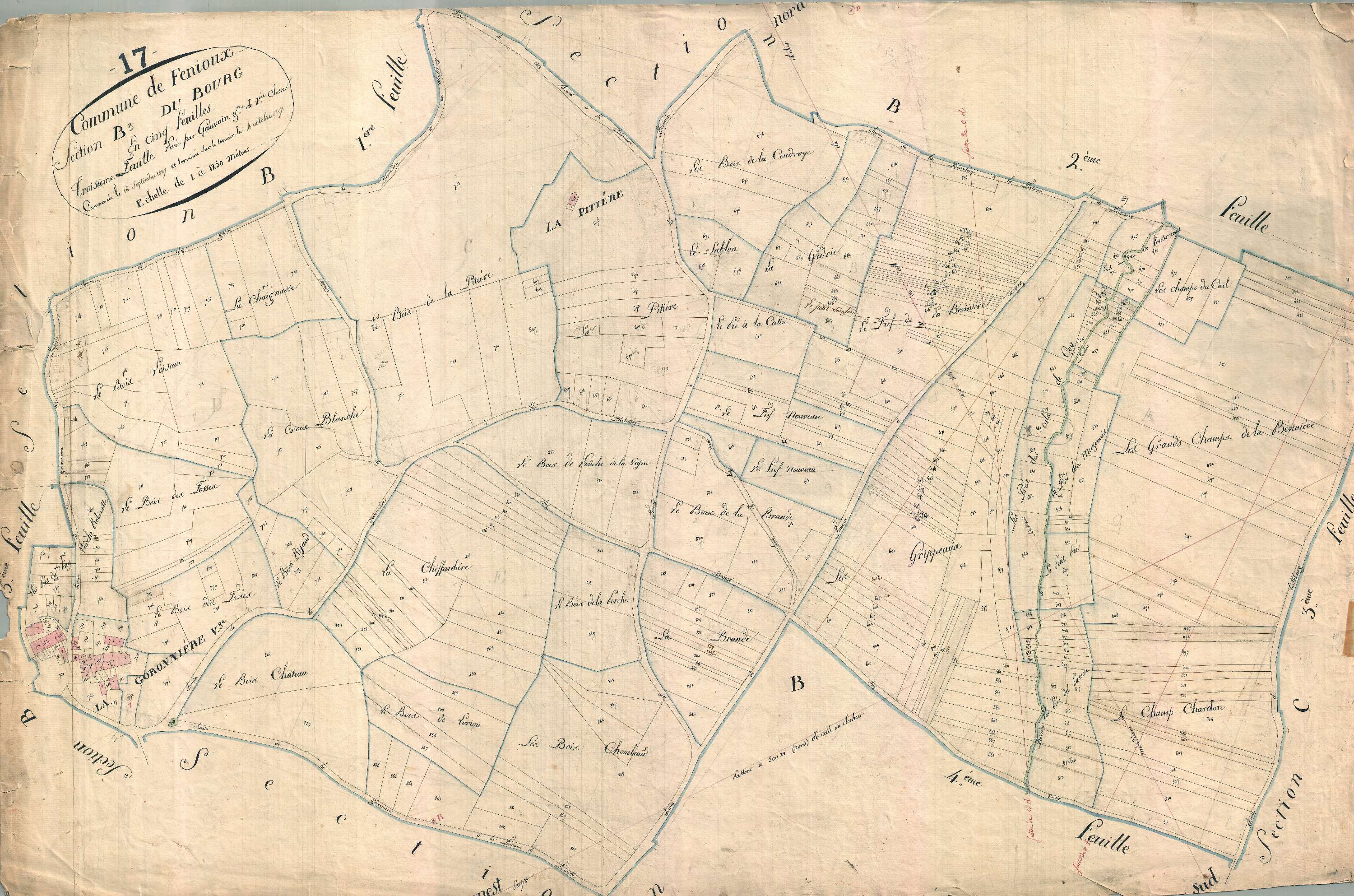 Fenioux - Section B3 dite du Bourg.