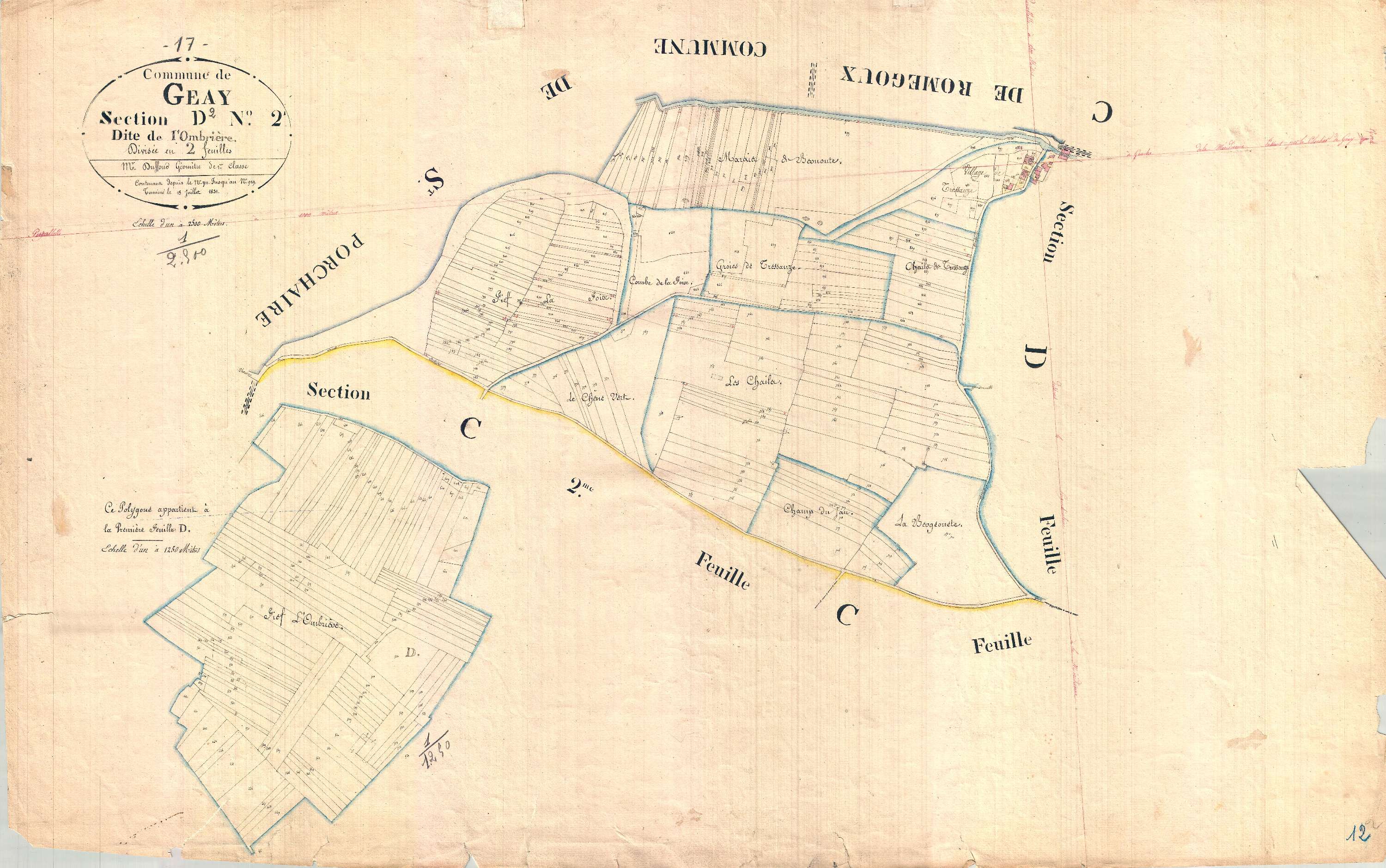 Geay - Section D2 dite de l'Ombrière.