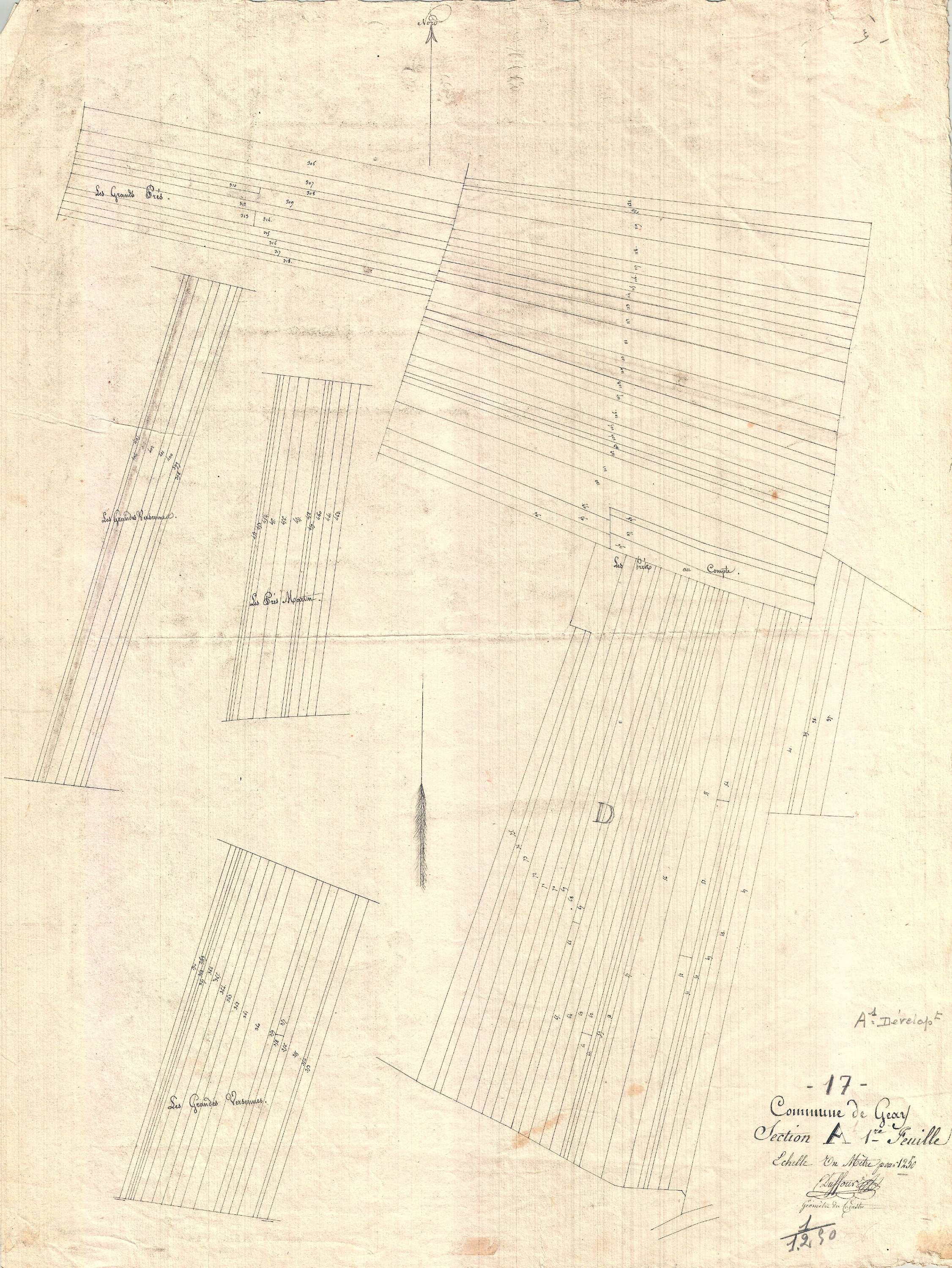 Geay - Section A1 développement dite du Bourg.