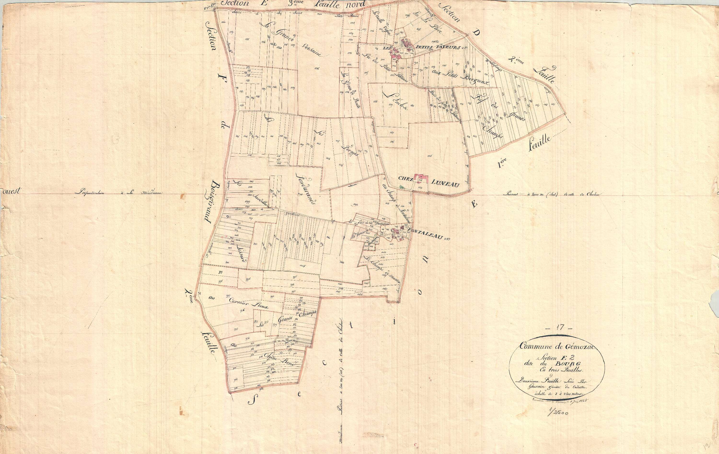 Gémozac - Section E2 dite du Bourg.