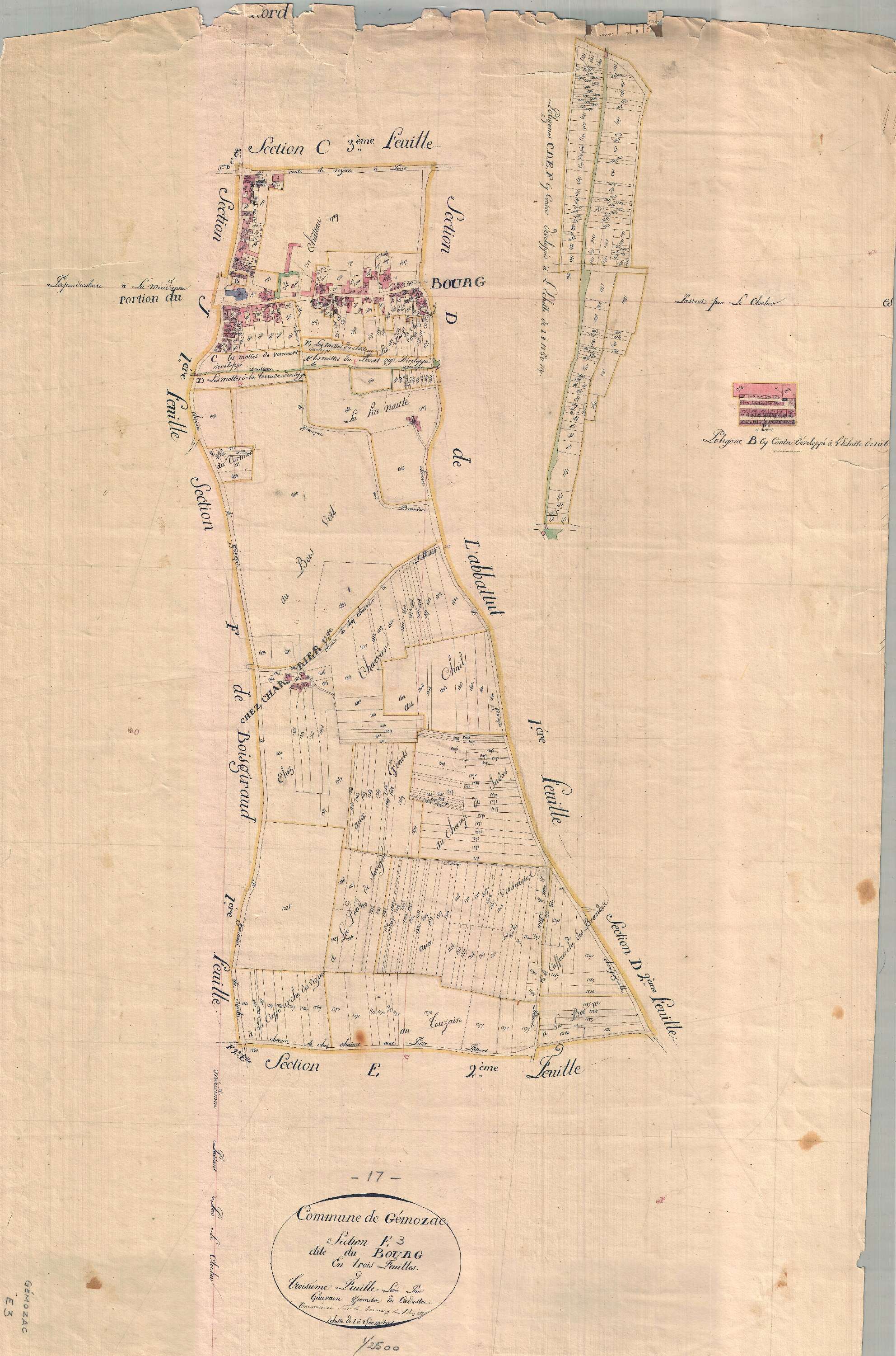 Gémozac - Section E3 dite du Bourg.