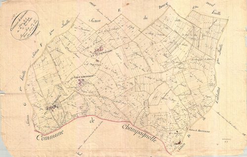 Gémozac - Section E1 dite du Bourg.