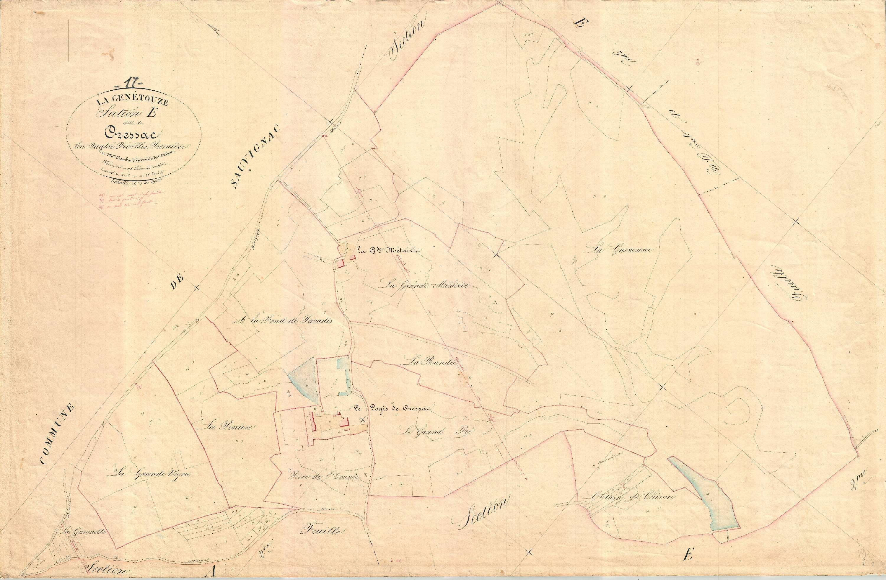 La Genétouze - Section E1 dite de Cressac.