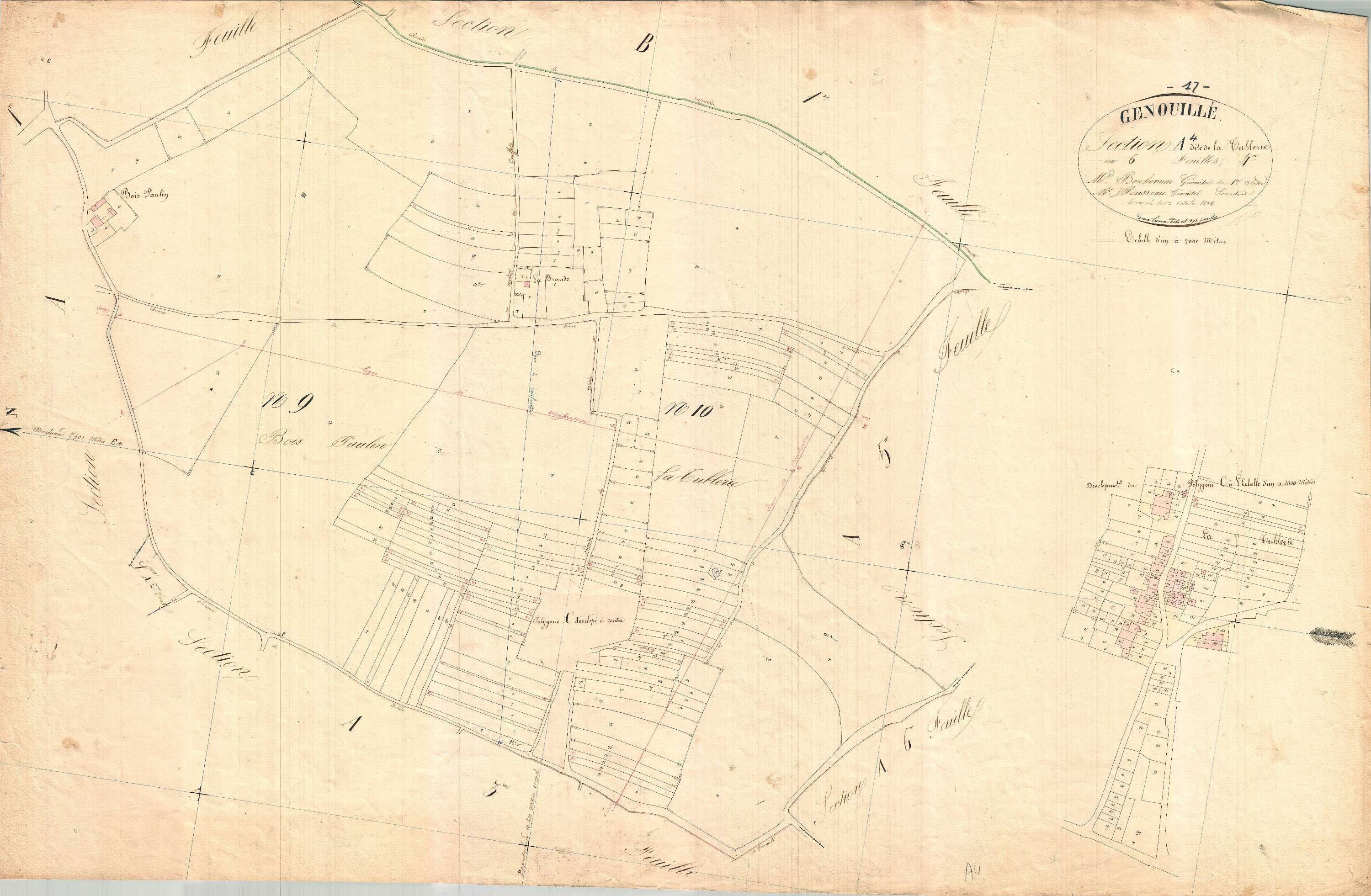 Genouillé - Section A4 dite de la Tublerie.