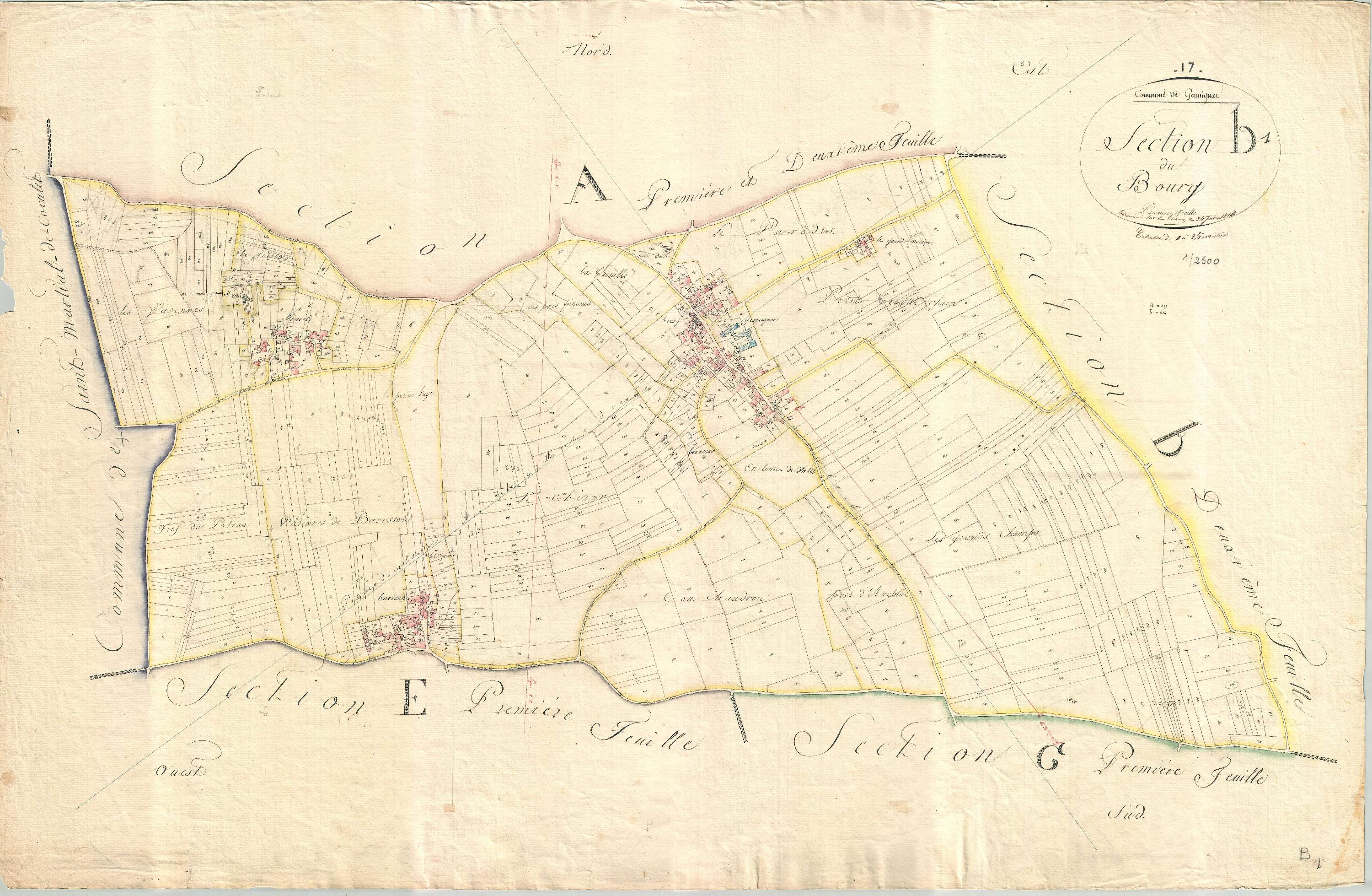 Germignac - Section B1 dite du Bourg.