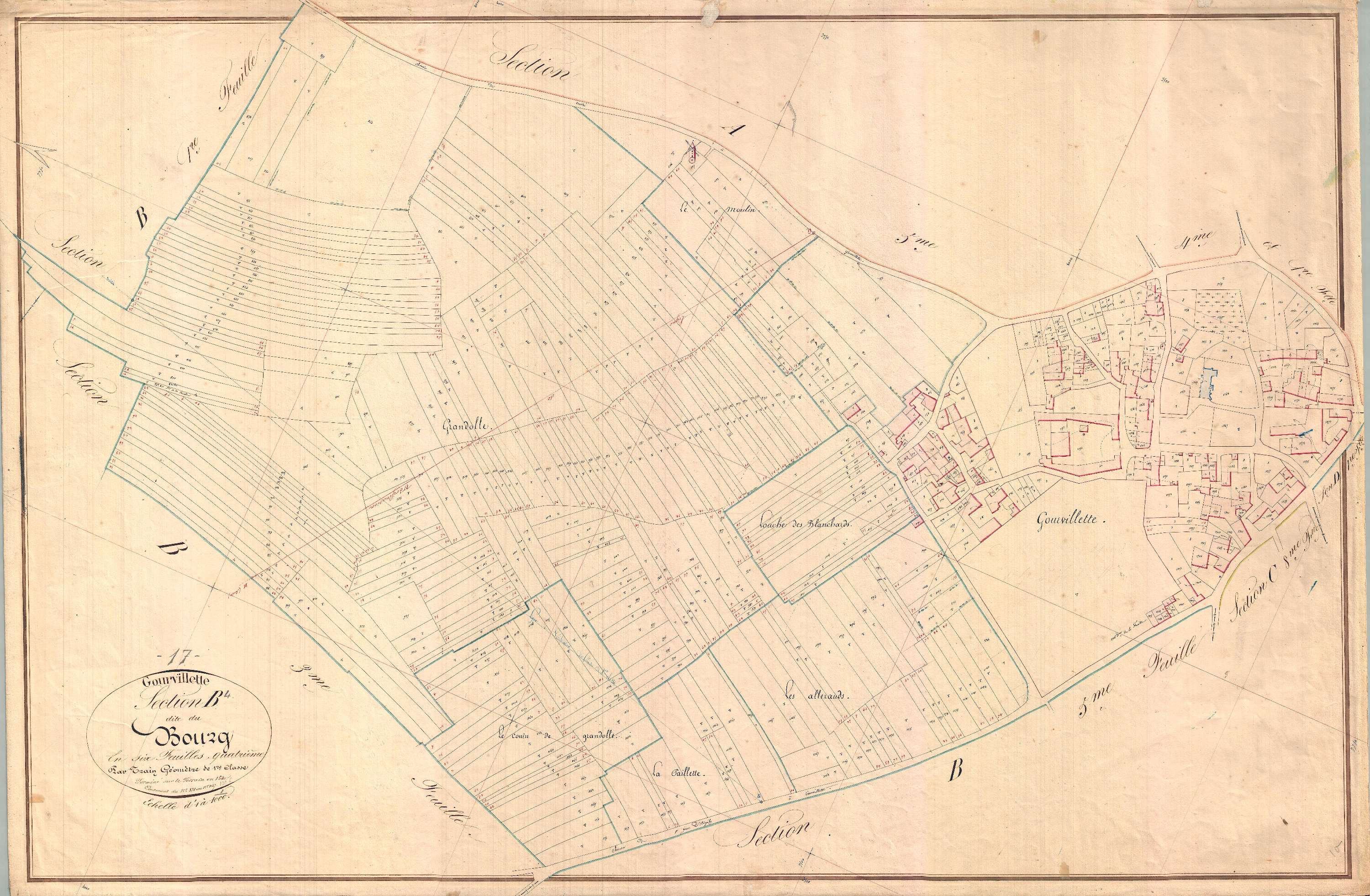 Gourvillette - Section B4 dite du Bourg.