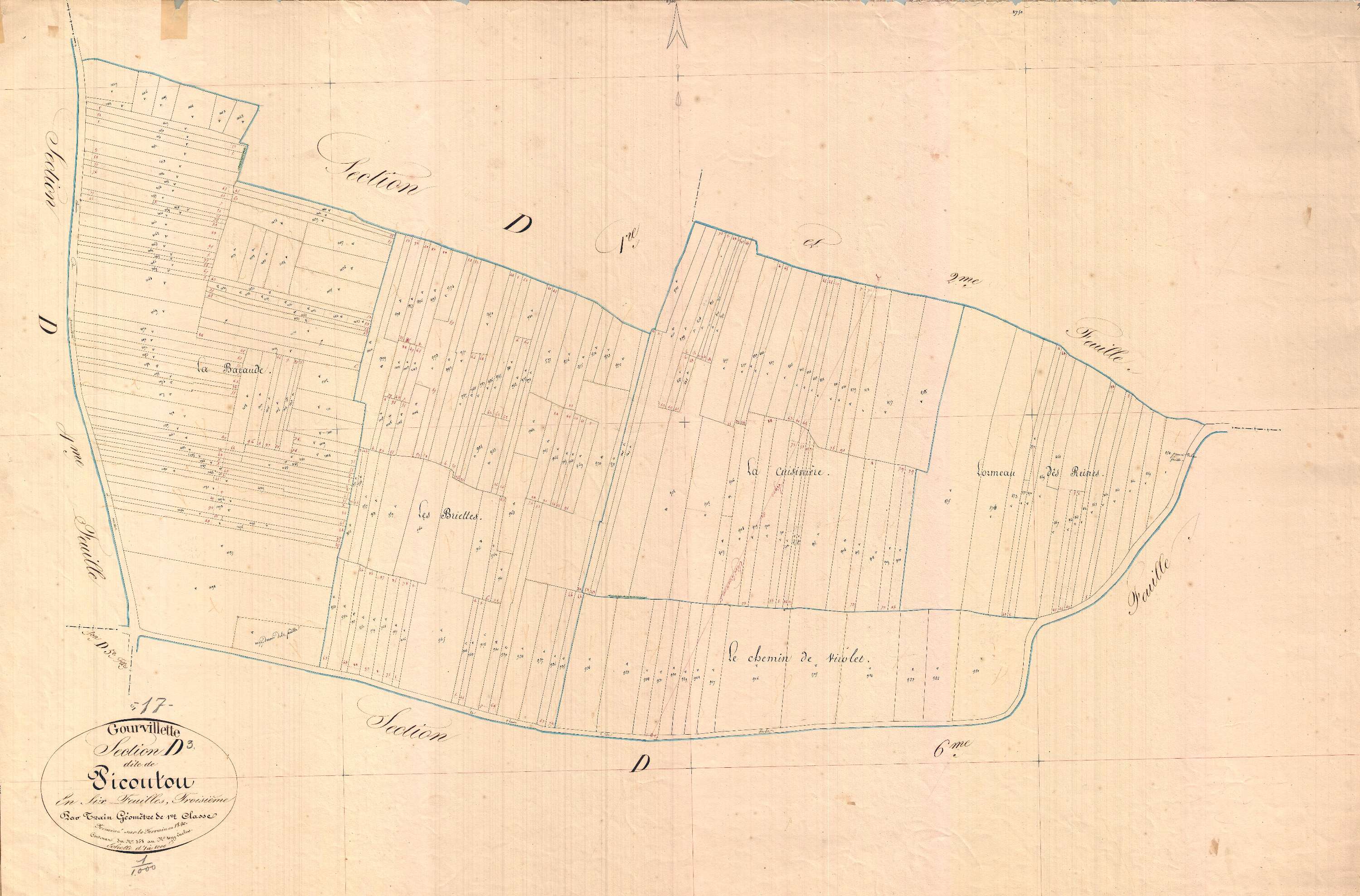 Gourvillette - Section D3 dite de Picoutou.