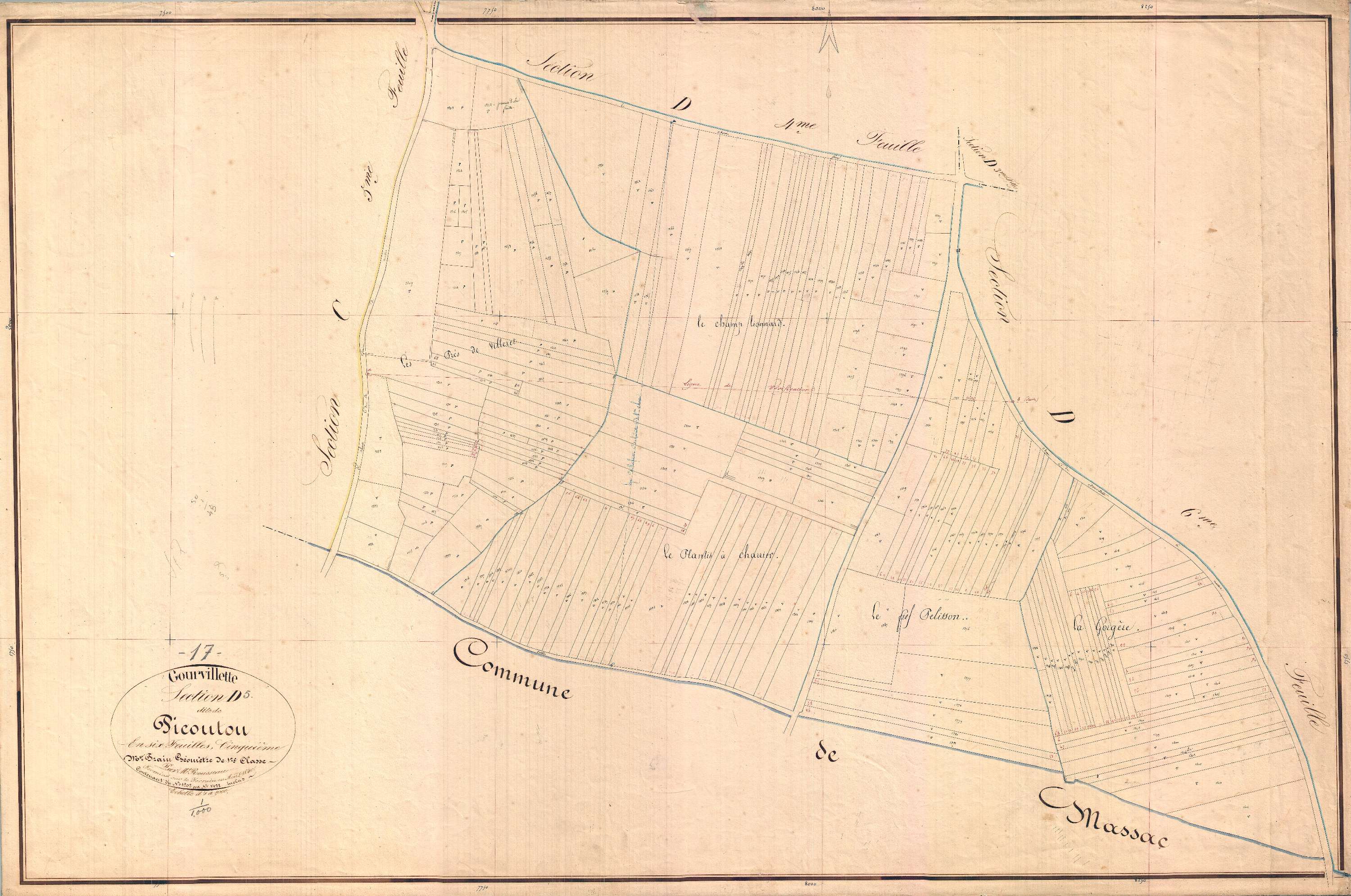 Gourvillette - Section D5 dite de Picoutou.