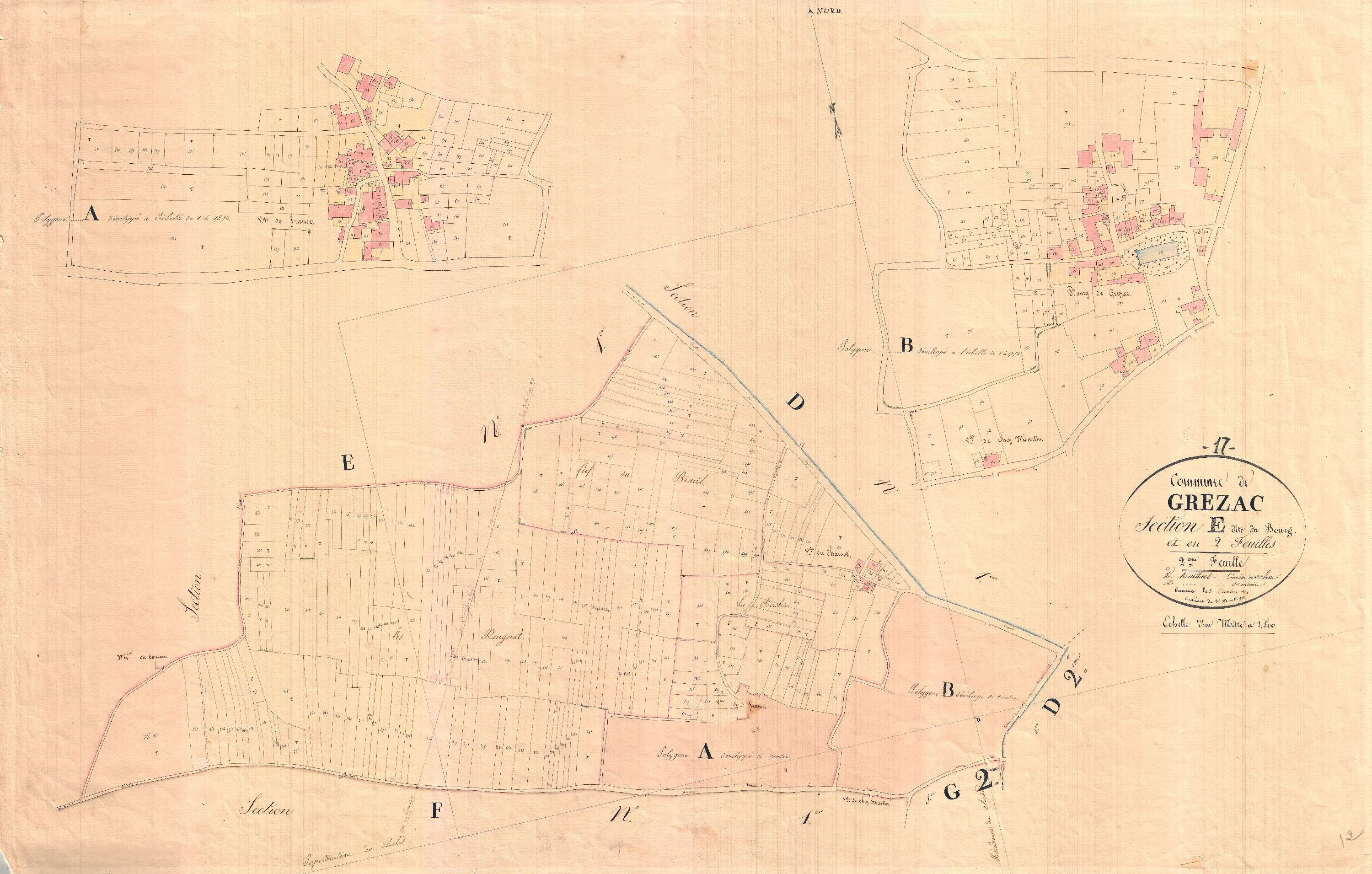 Grézac - Section E2 dite du Bourg.