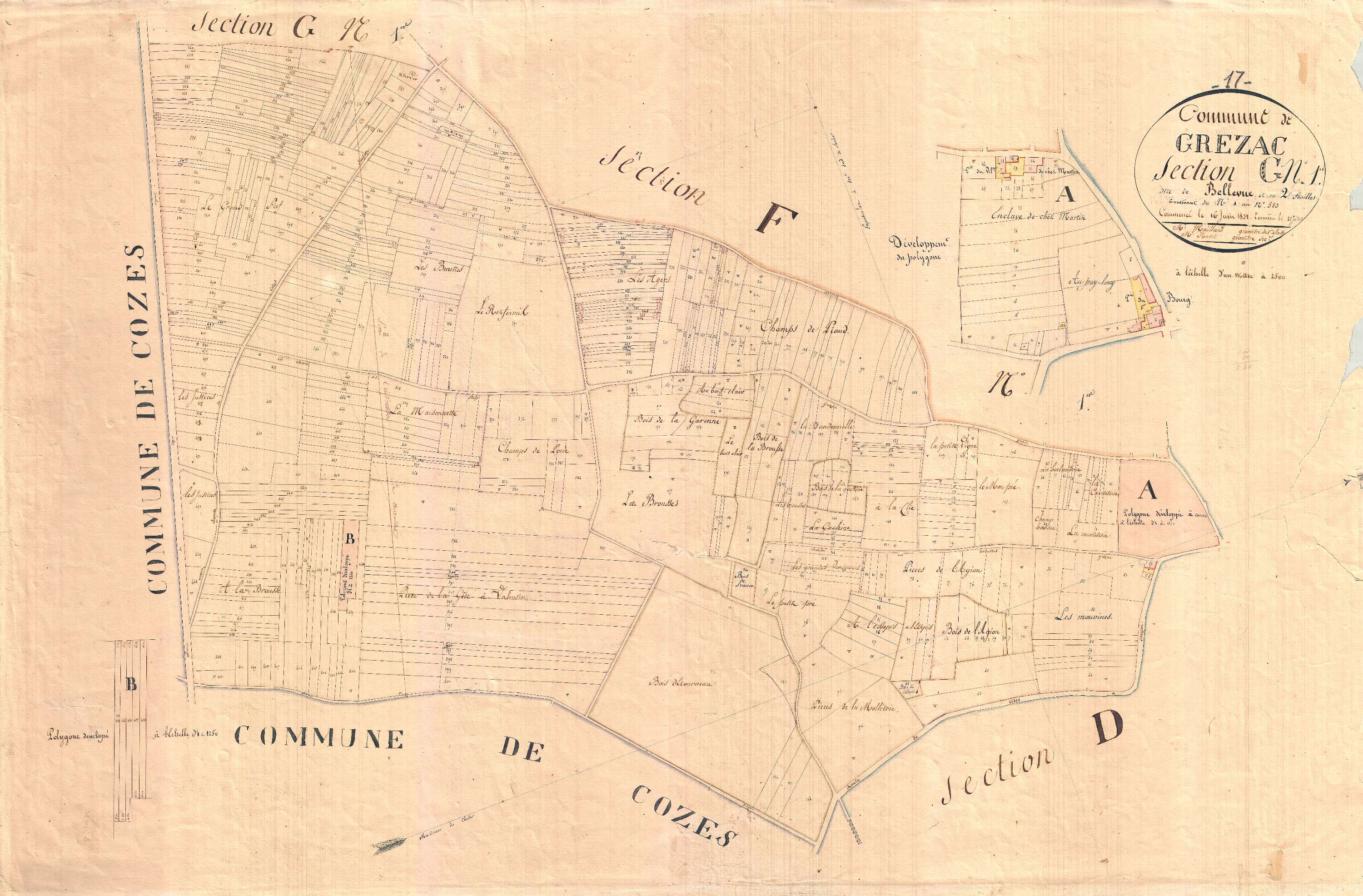 Grézac - Section G1 dite de Bellevue.