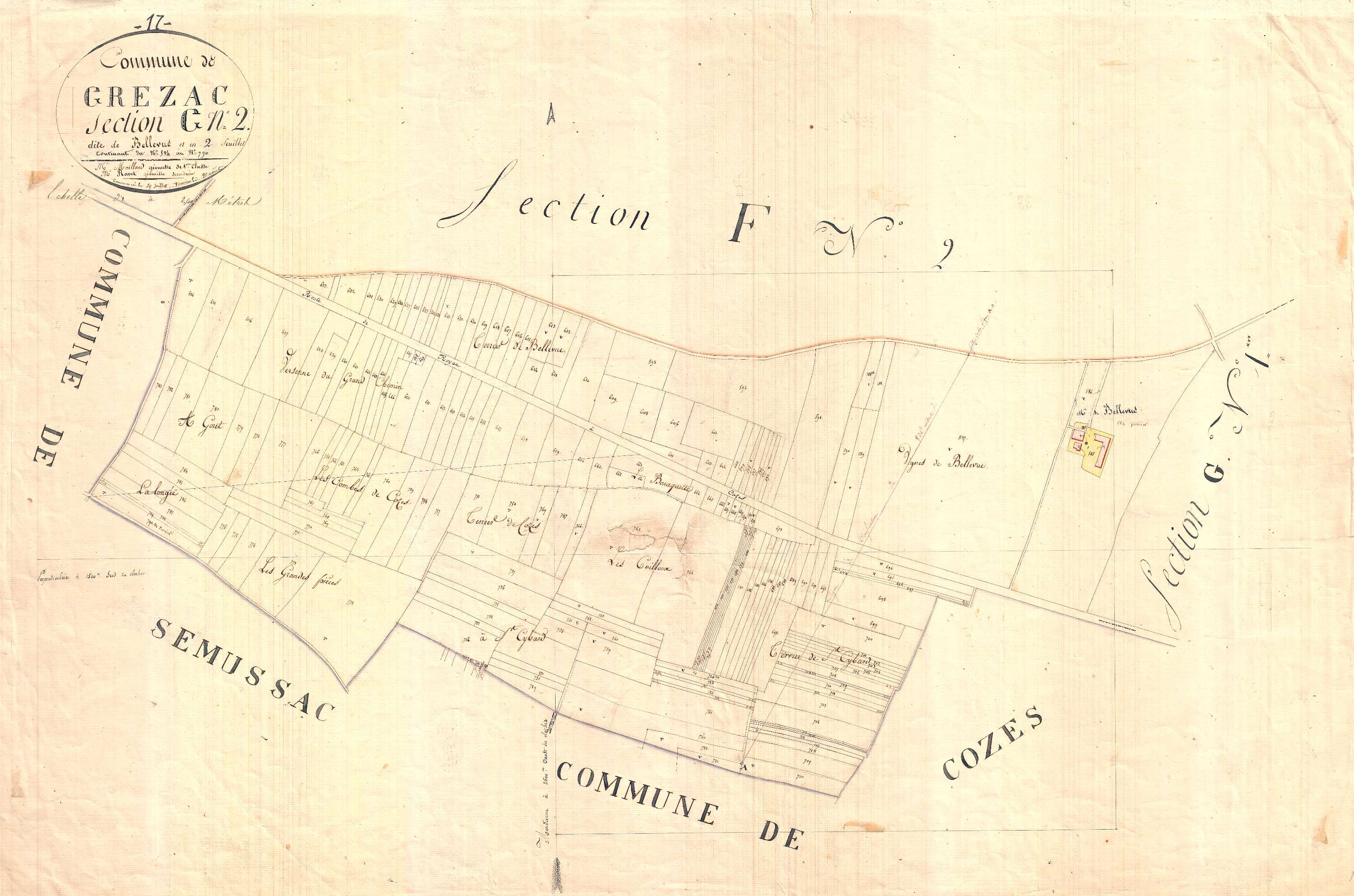 Grézac - Section G2 dite de Bellevue.