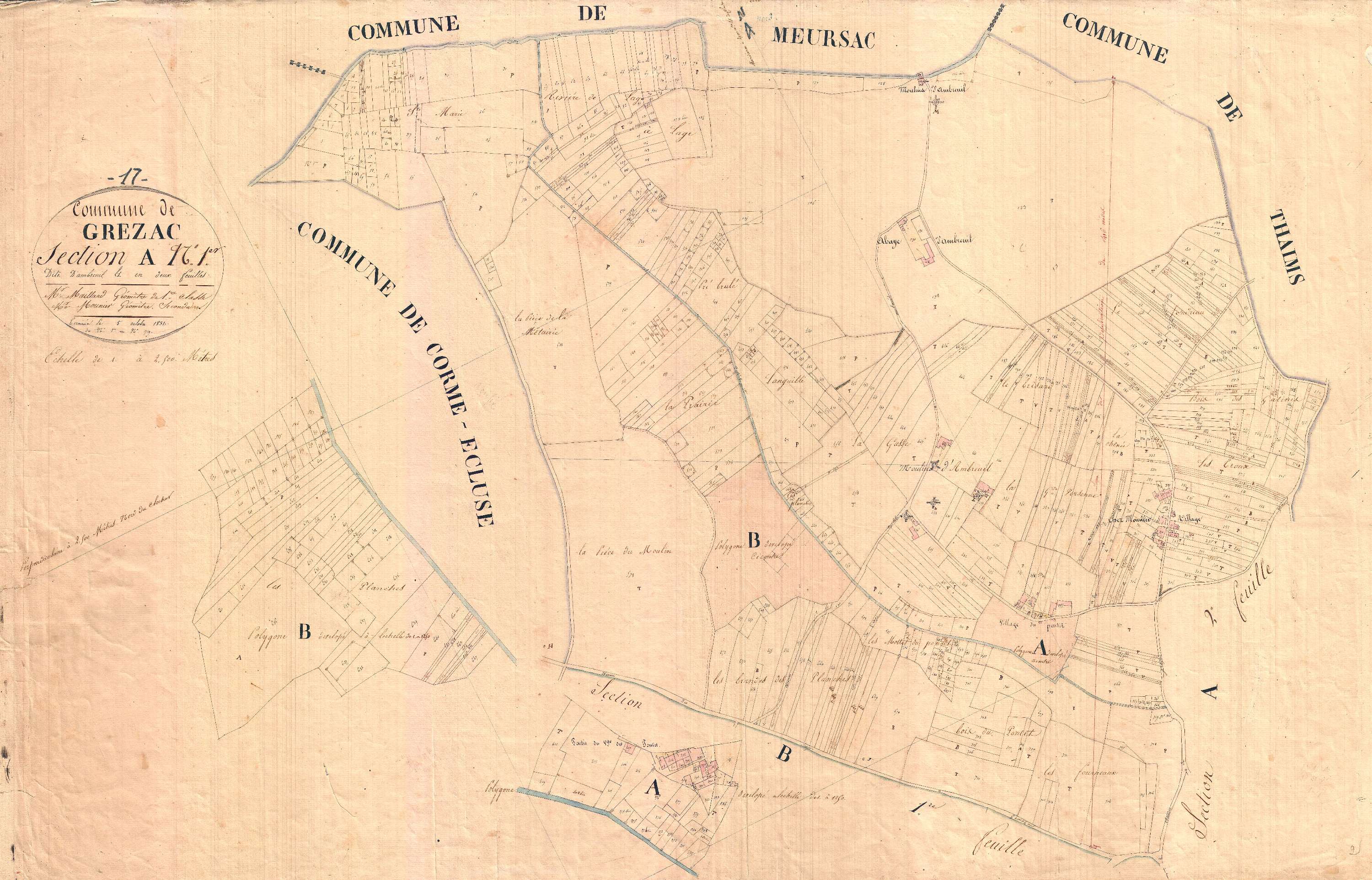 Grézac - Section A1 dite d'Ambreuil.