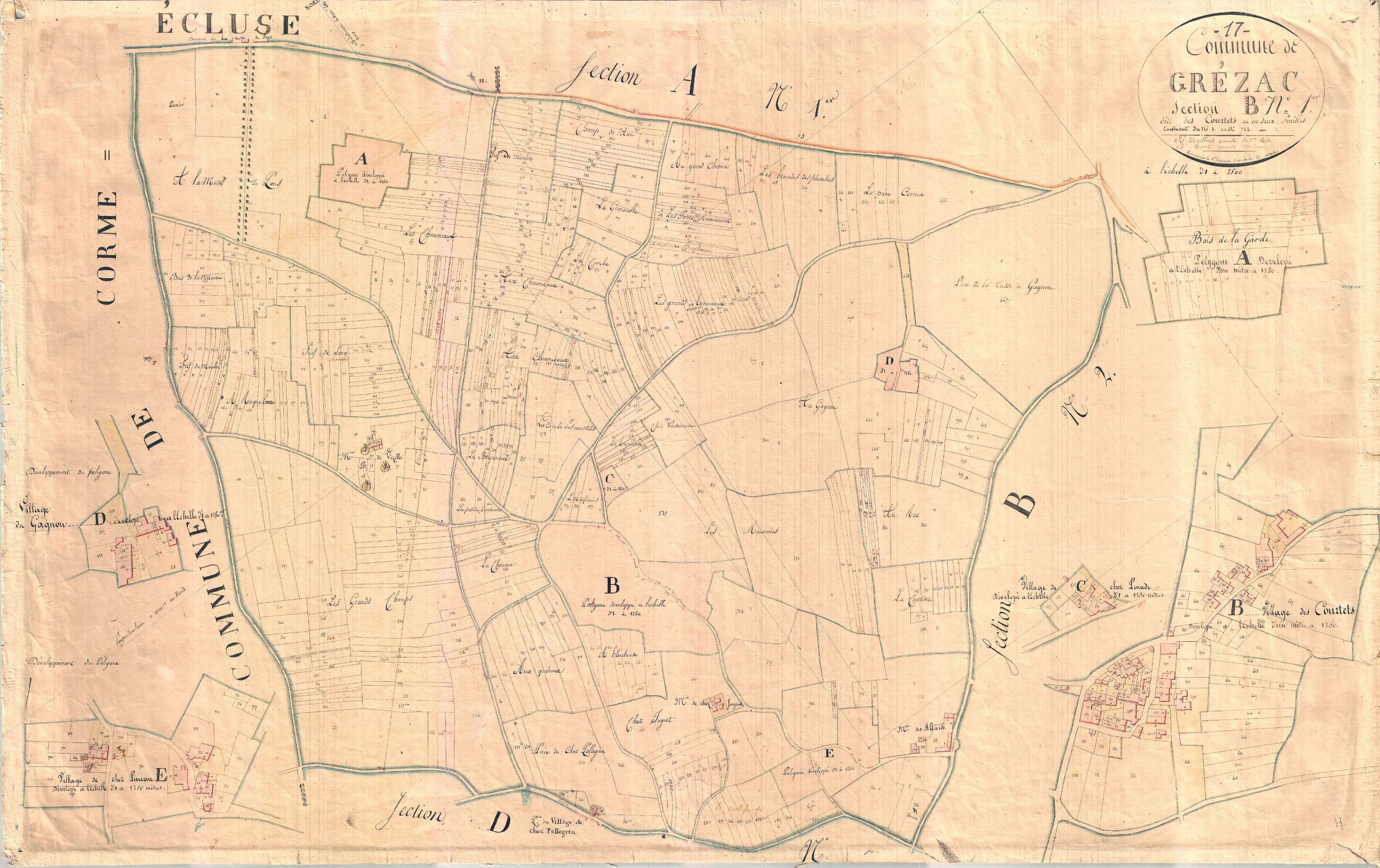 Grézac - Section B1 dite des Courtets.