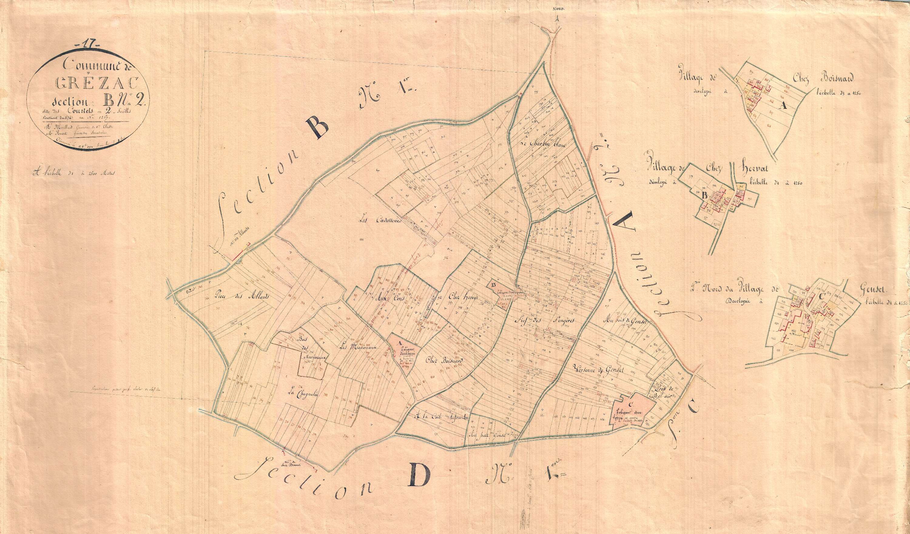 Grézac - Section B2 dite des Courtets.