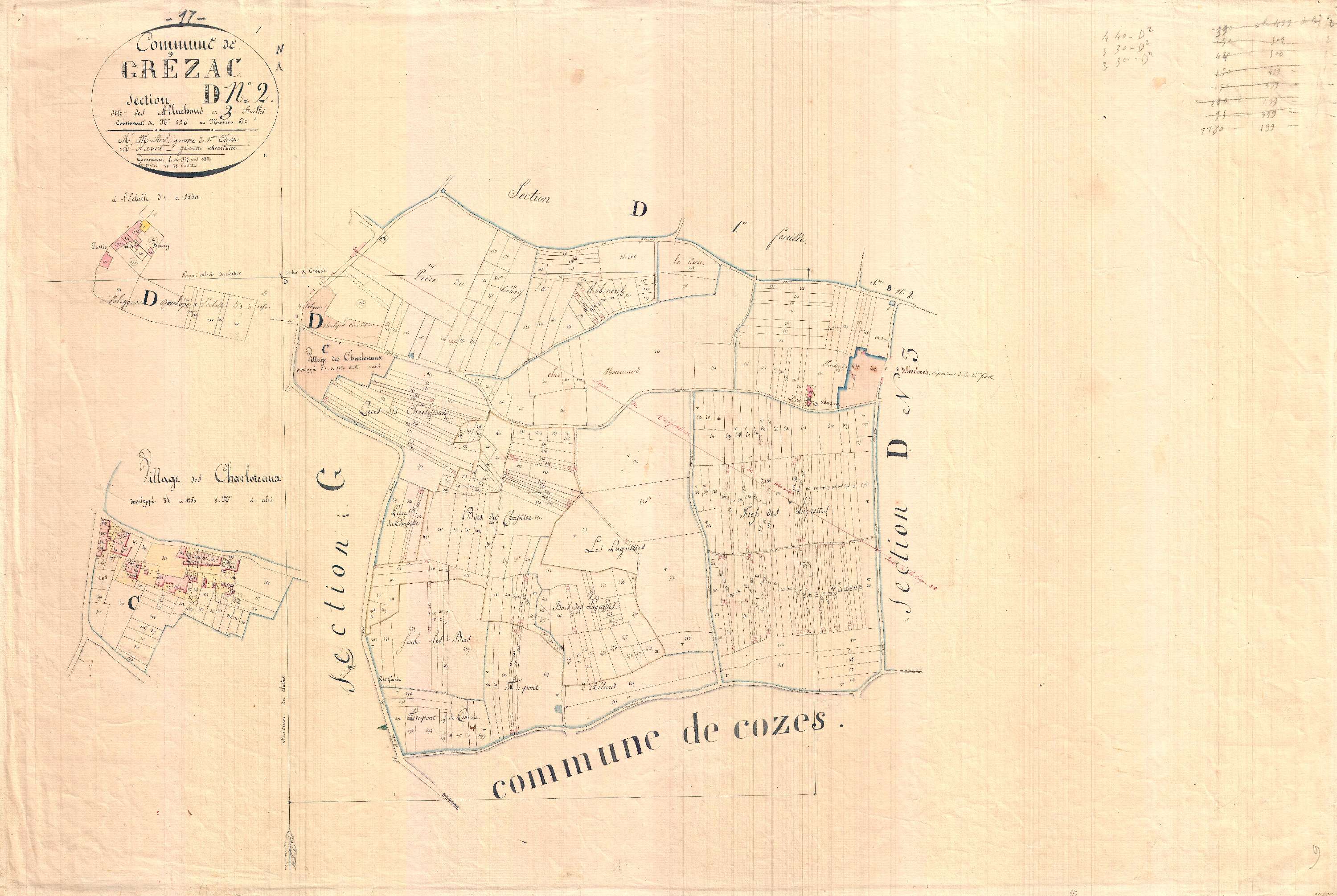 Grézac - Section D2 dite des Alluchons.