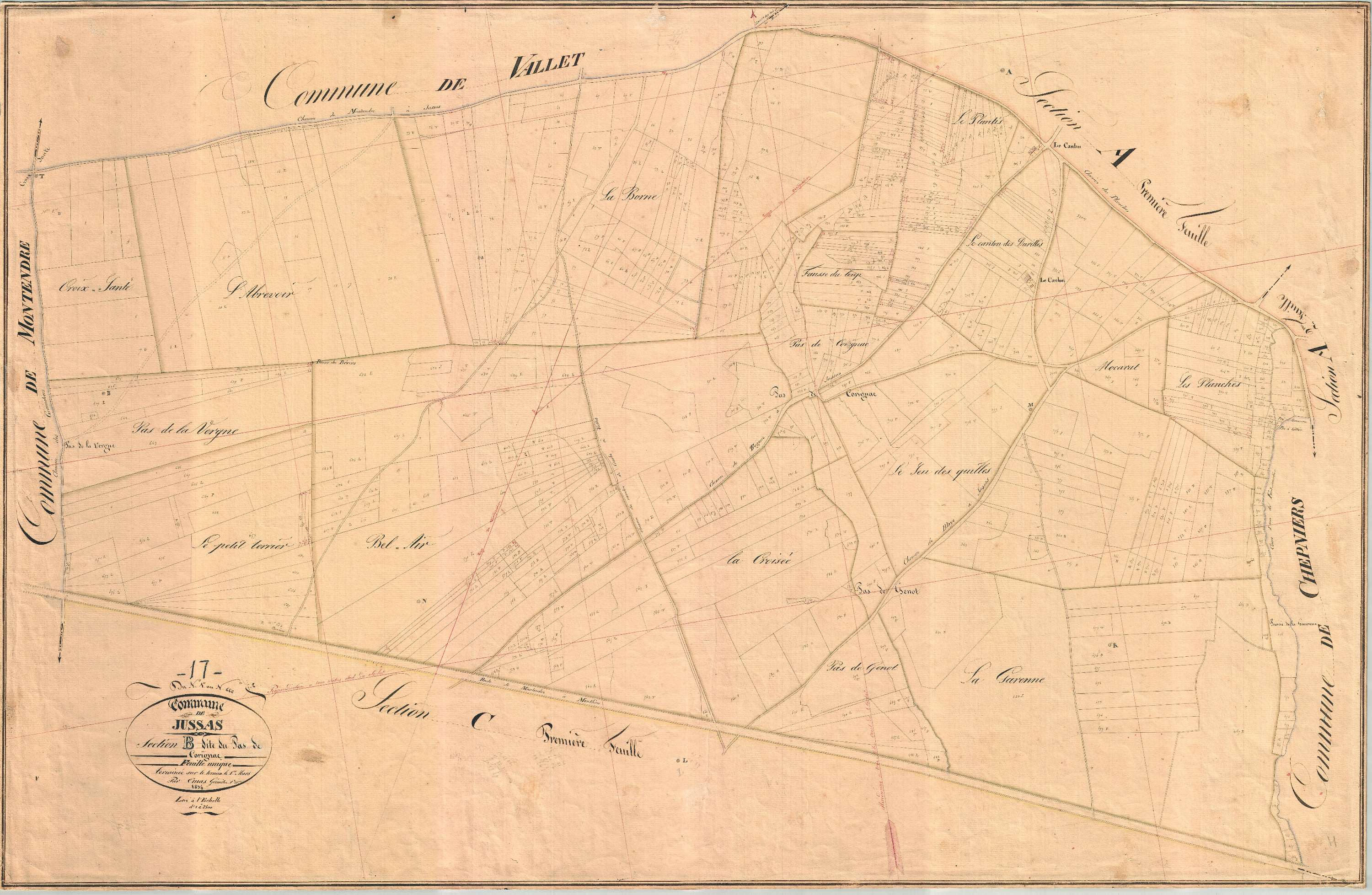 Jussas - Section B dite du Pas de Corignac.