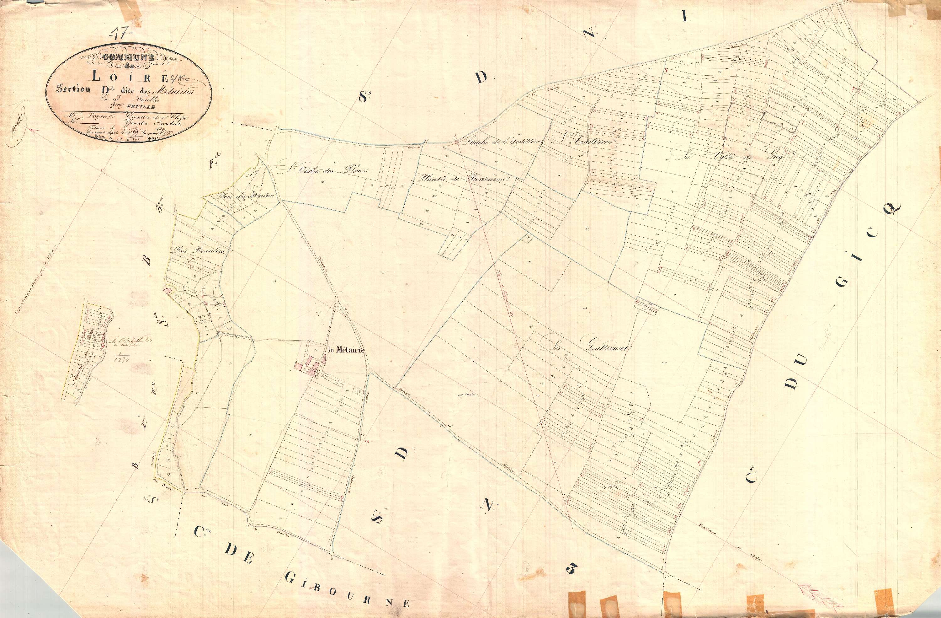 Loiré-sur-Nie - Section D2 dite des Métairies.
