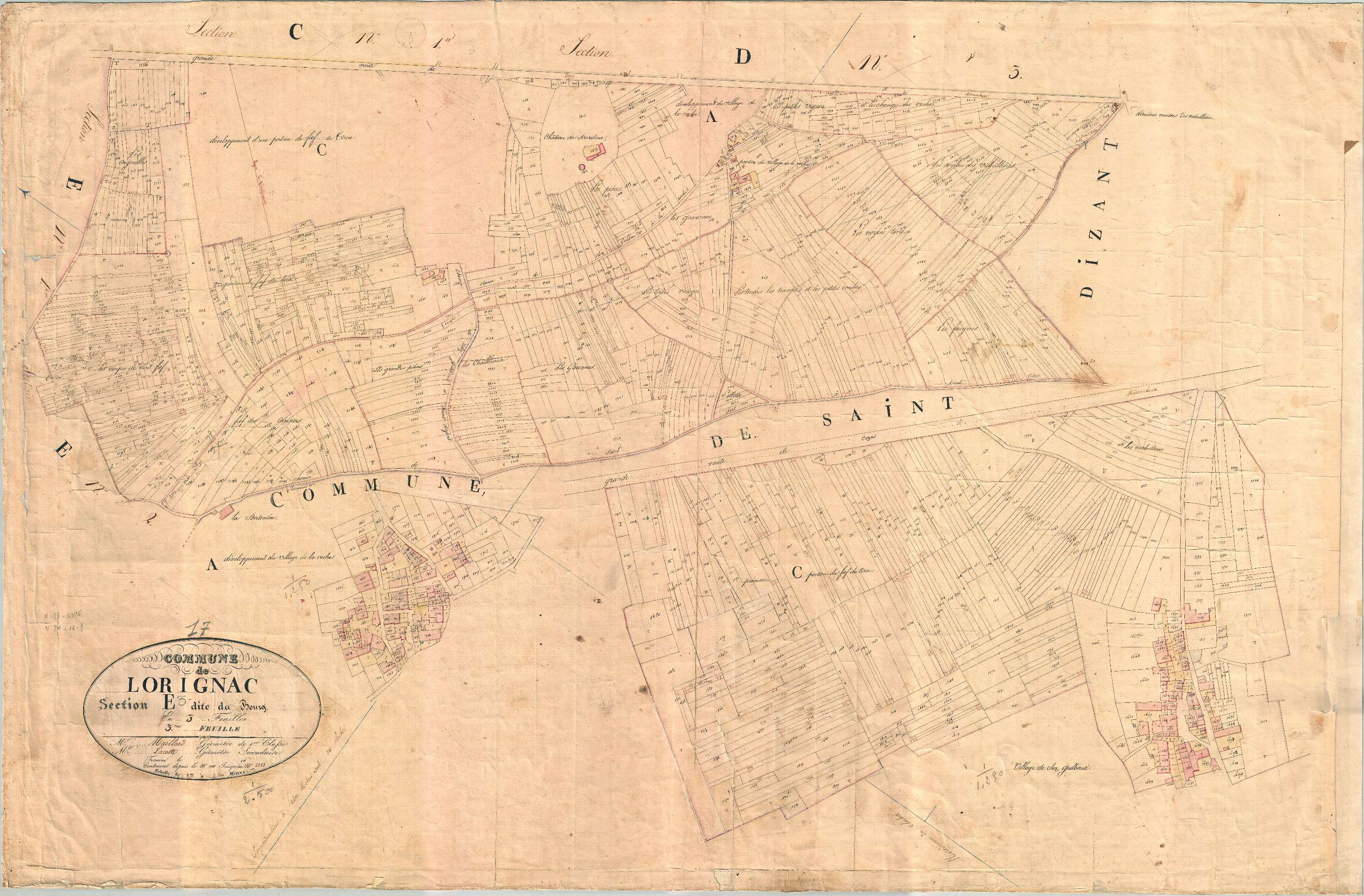 Lorignac - Section E3 dite du Bourg.