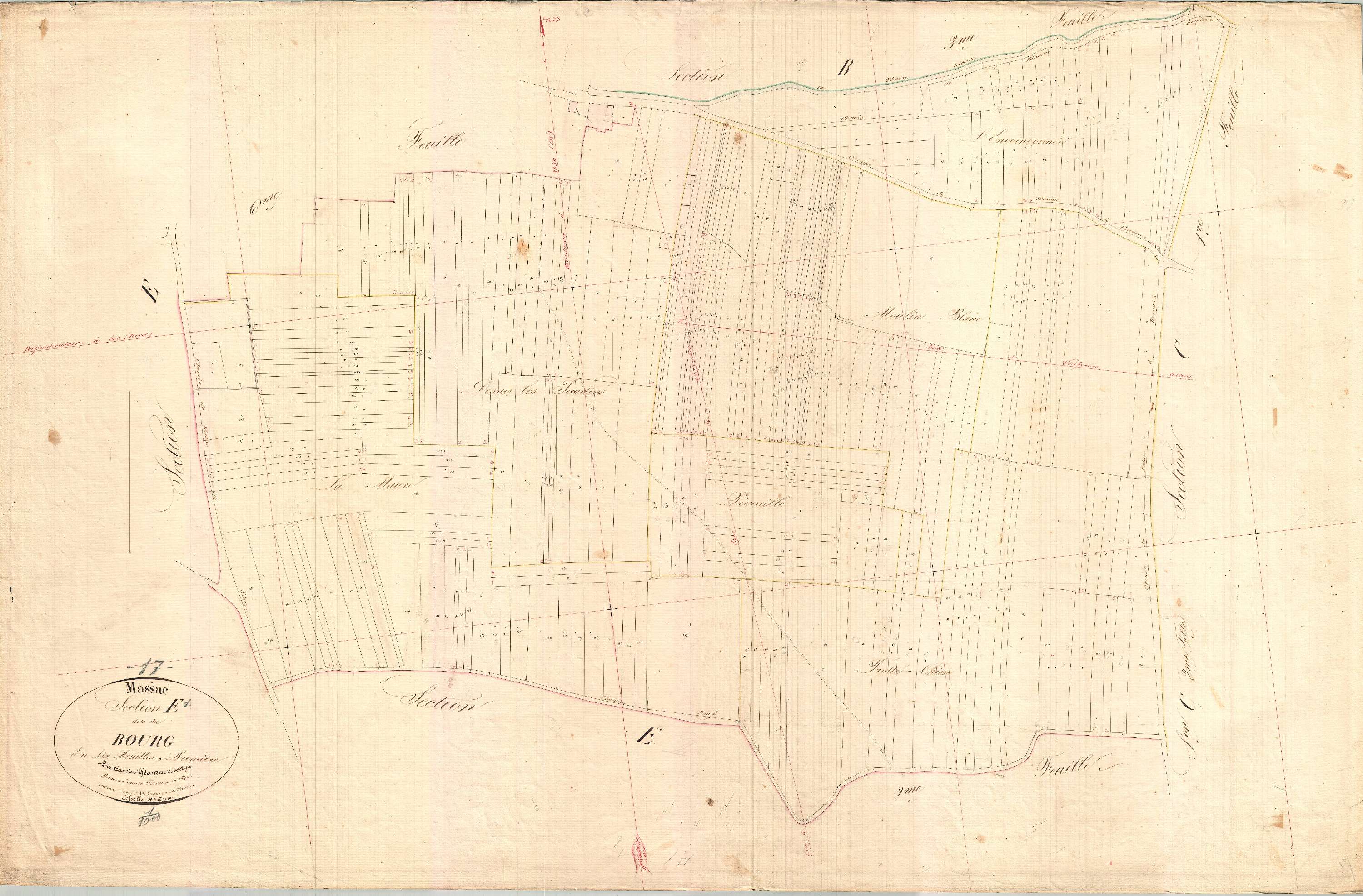 Massac - Section E1 dite du Bourg.
