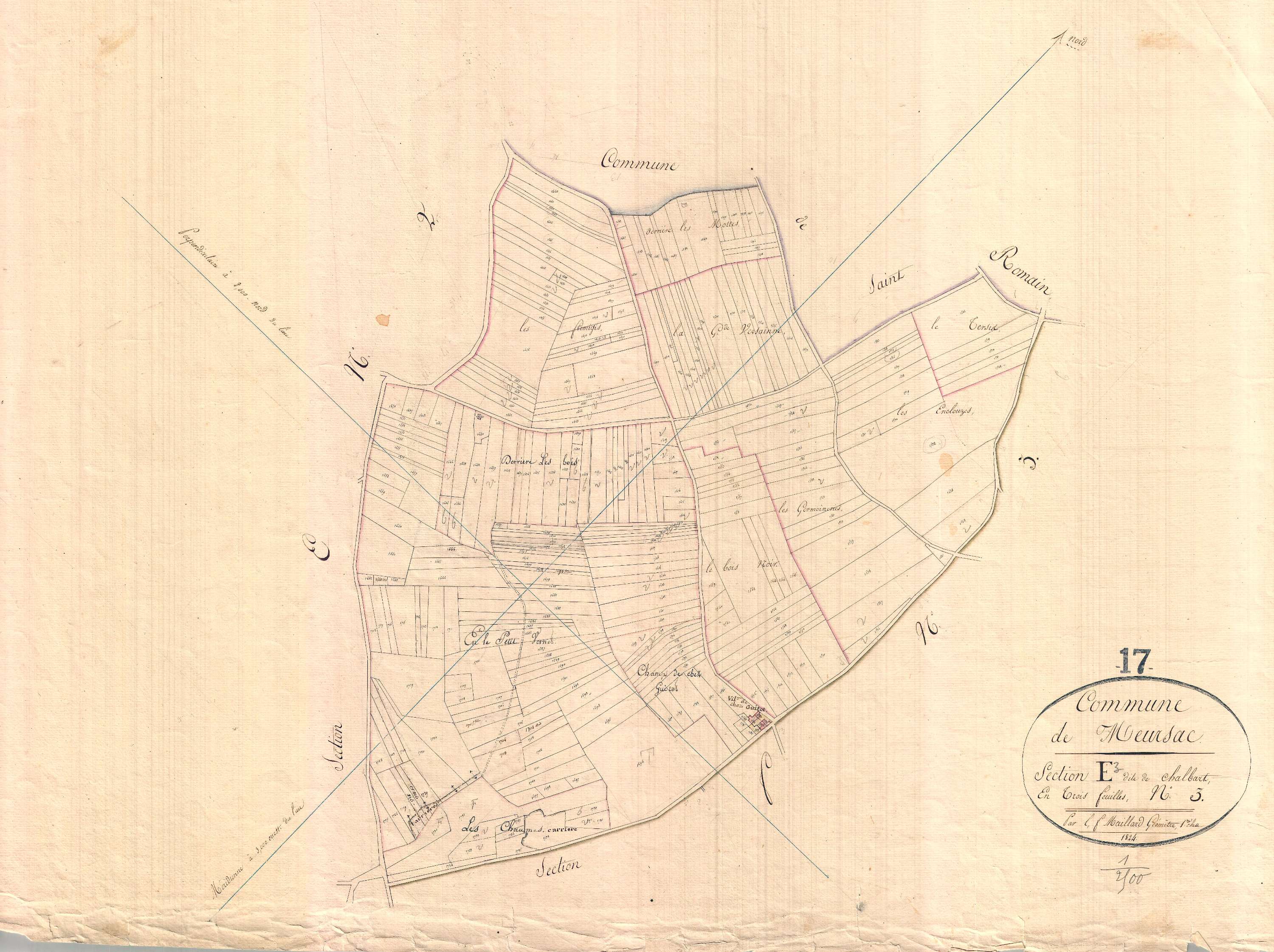 Meursac - Section E3 dite des Challais.