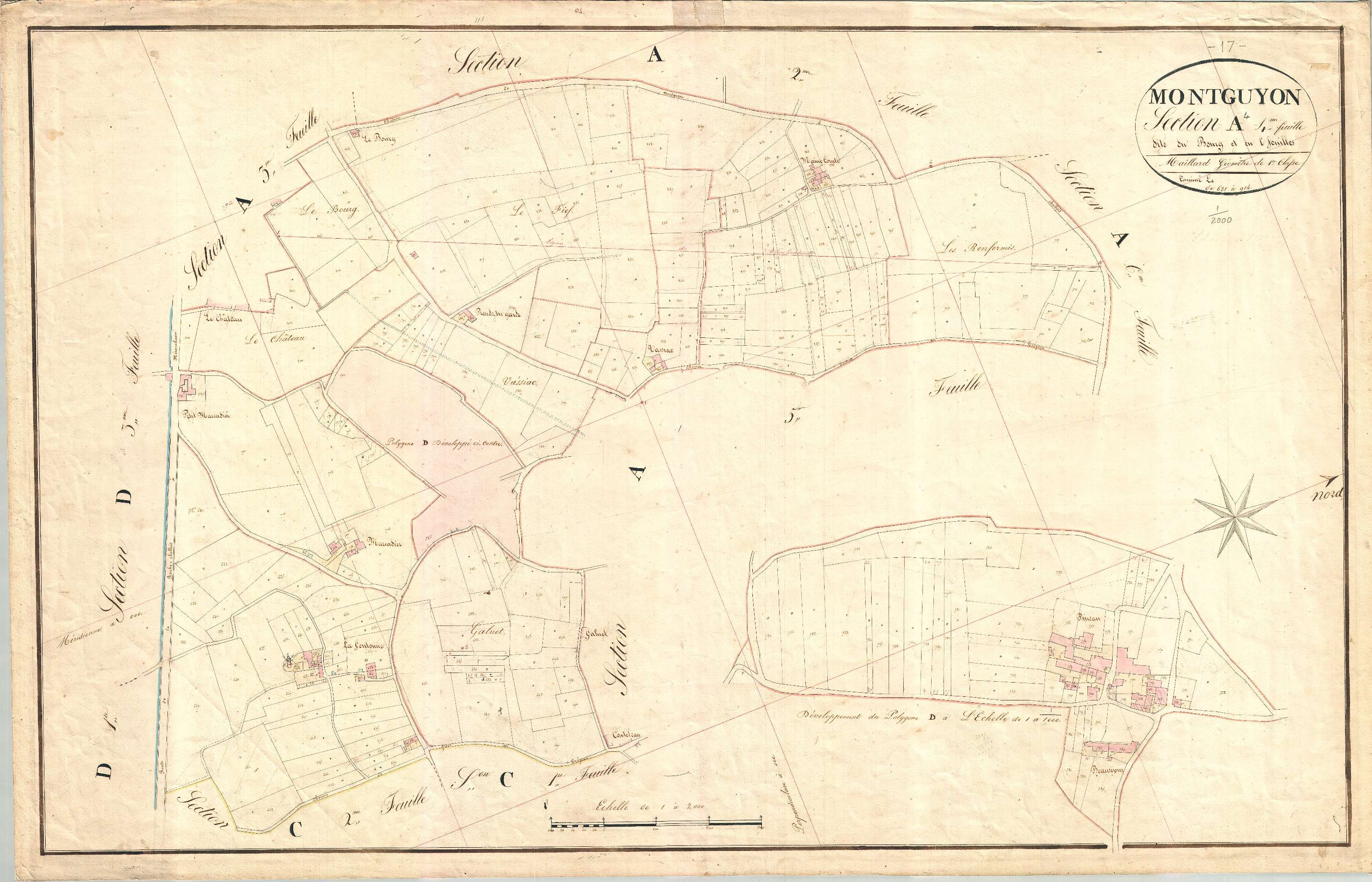 Montguyon - Section A4 dite du Bourg.