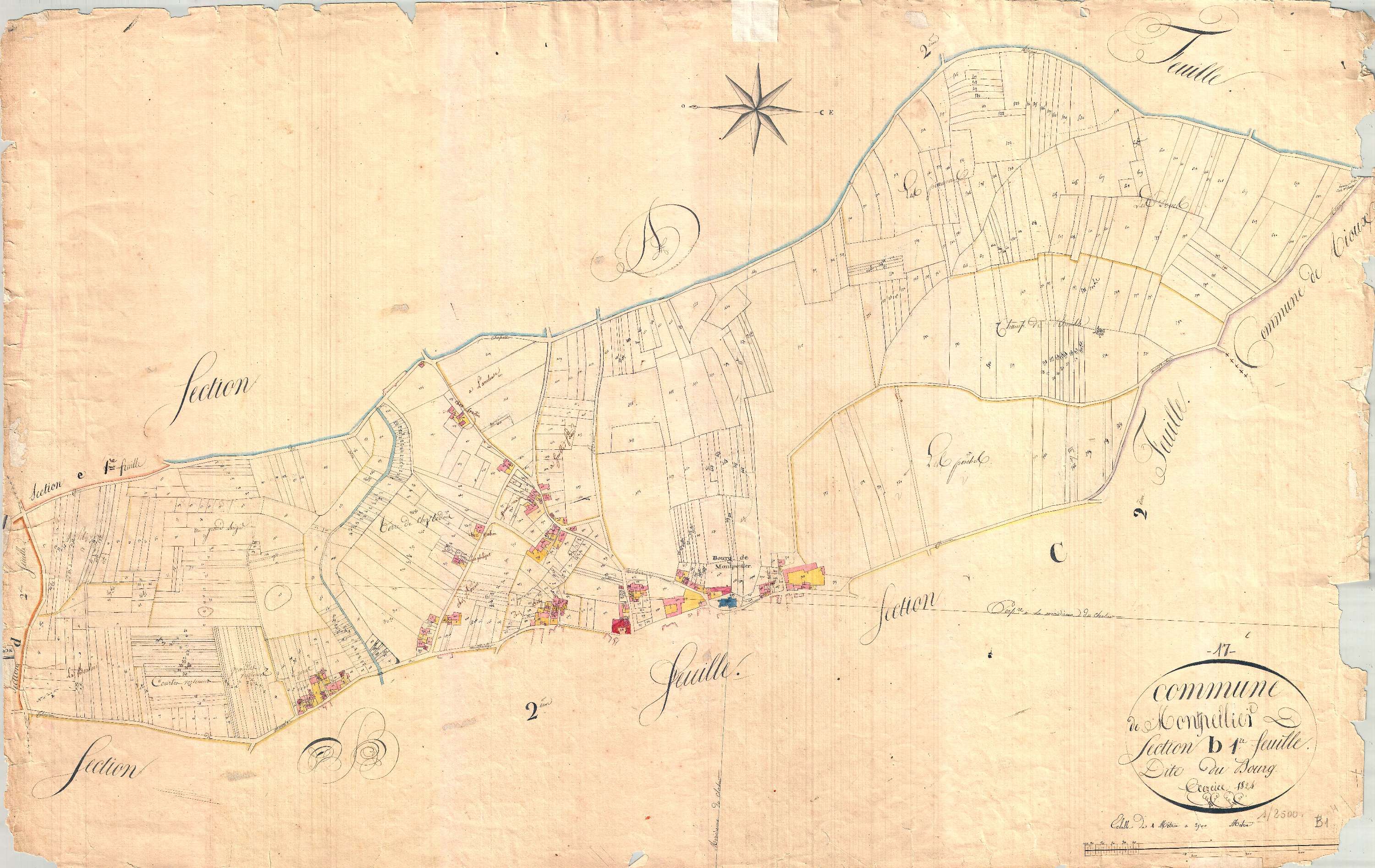 Montpellier-de-Médillan - Section B1 dite du Bourg.
