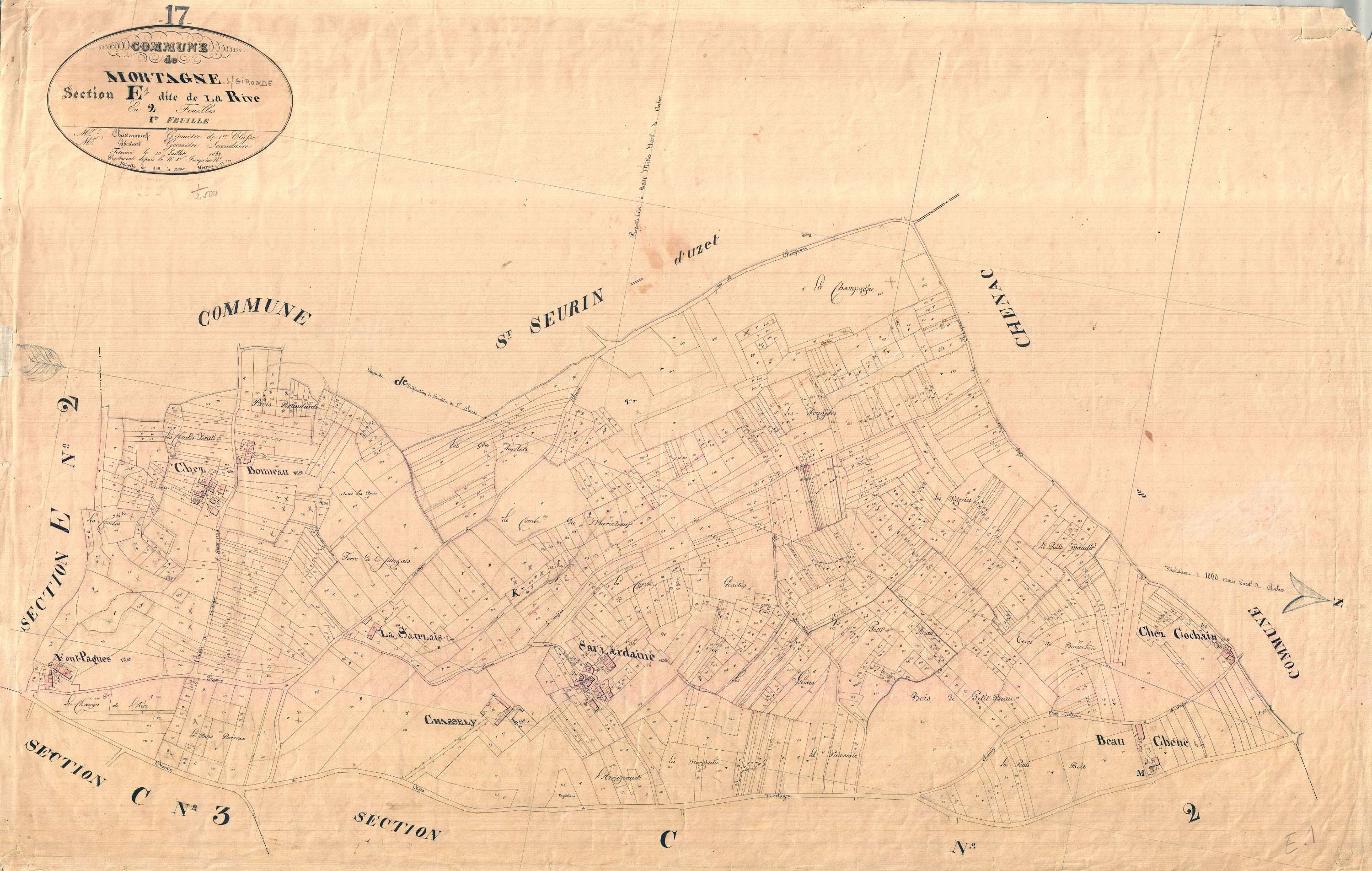 Mortagne-sur-Gironde - Section E1 dite de la Rive.