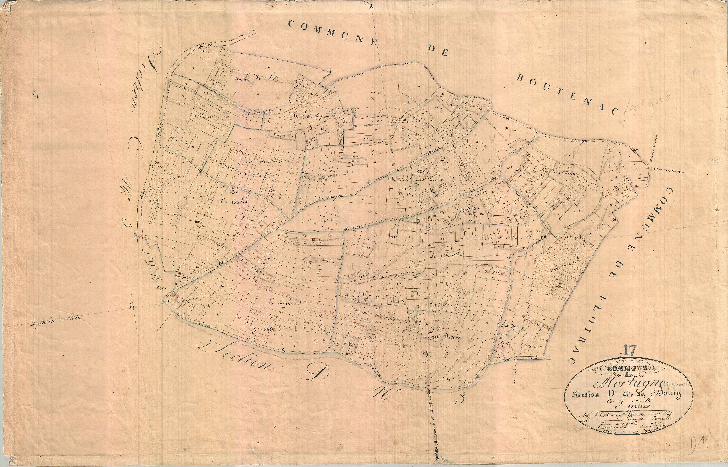 Mortagne-sur-Gironde - Section D1 dite du Bourg.