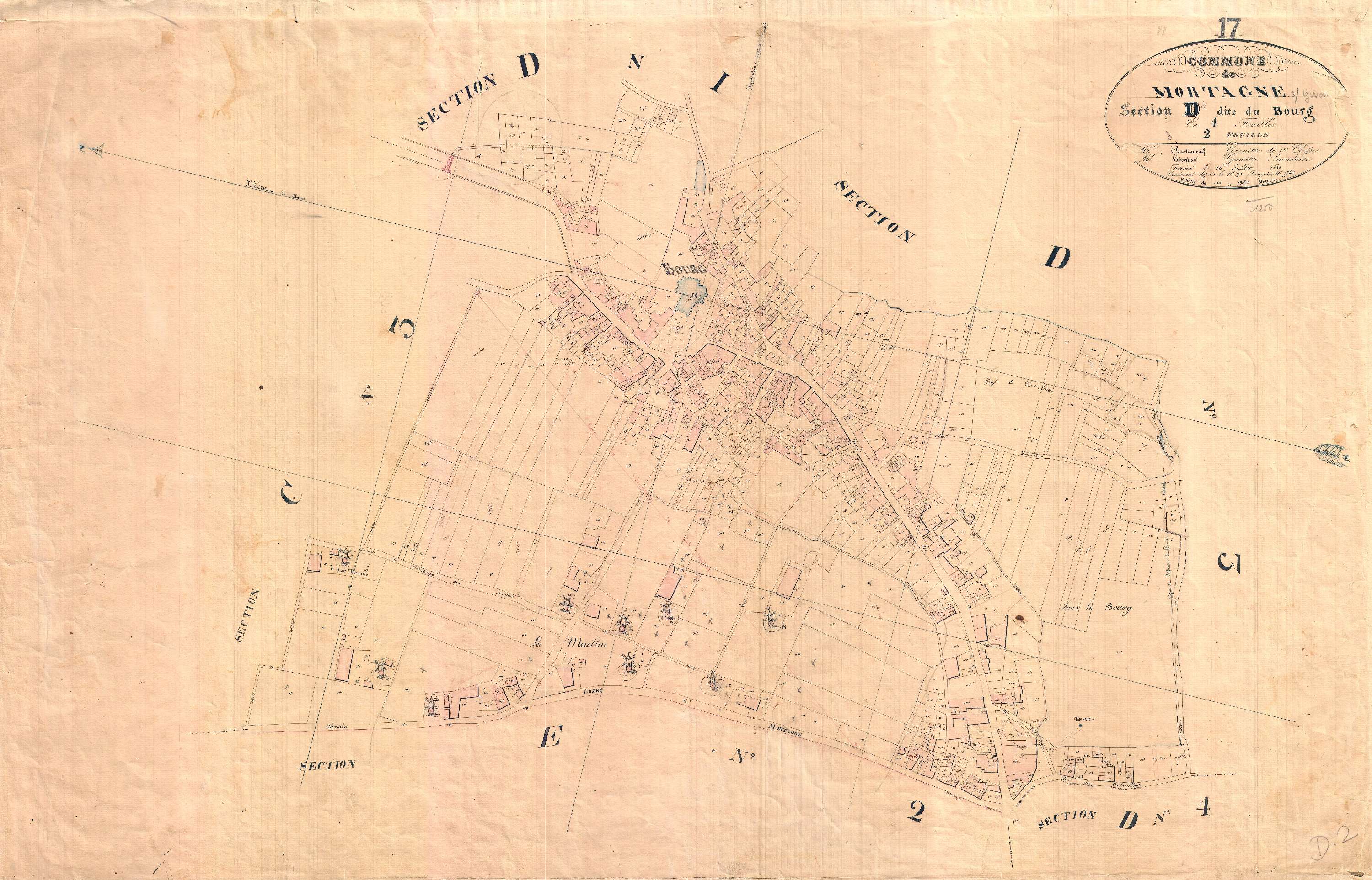 Mortagne-sur-Gironde - Section D2 dite du Bourg.