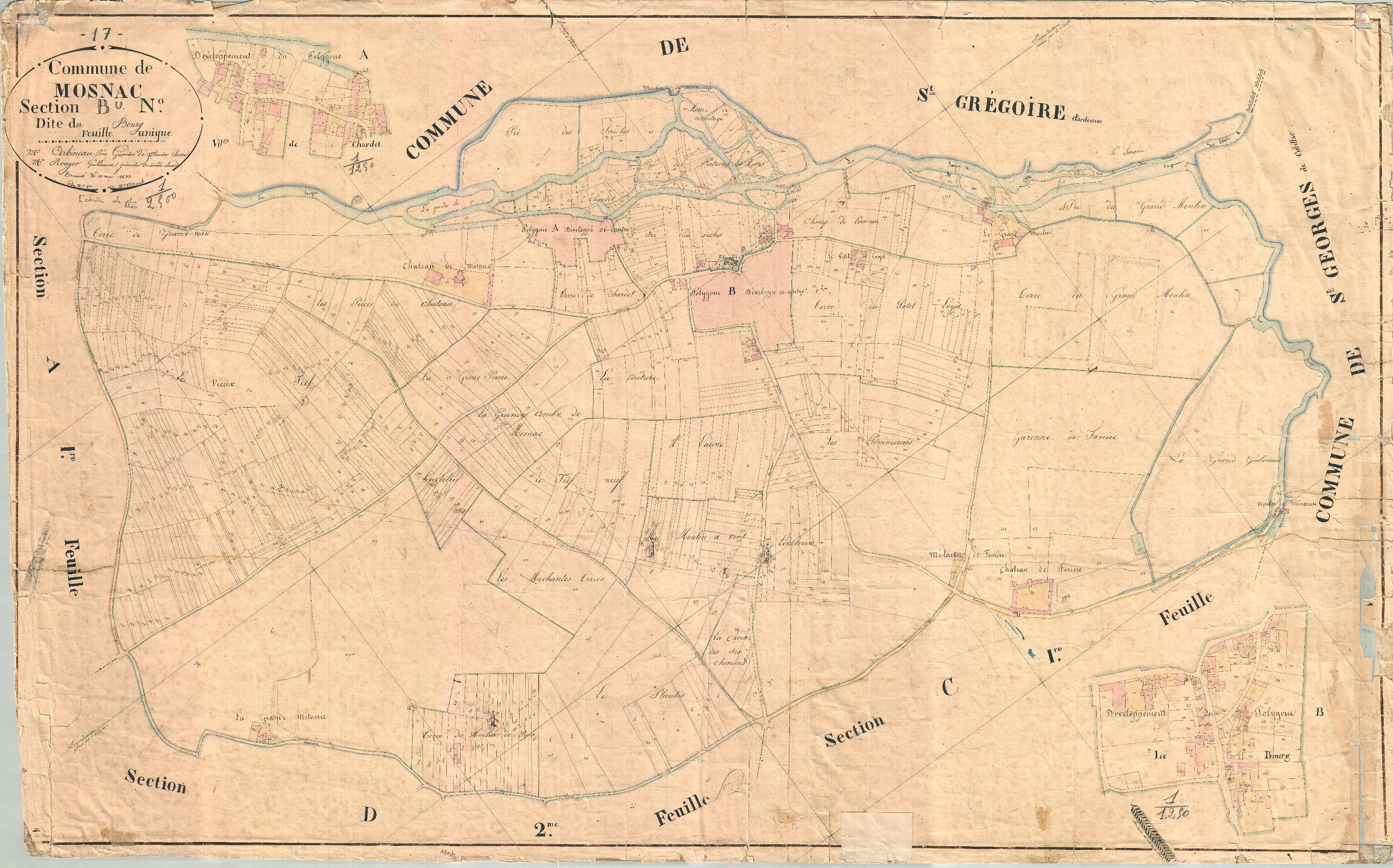 Mosnac - Section B dite du Bourg.