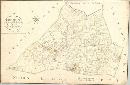 Nieul-le-Virouil - Section D1 dite de chez Gentet et de chez Pinau.