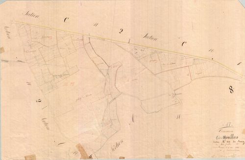 Nouillers - Section A1 dite du Bourg. [document original pâle]