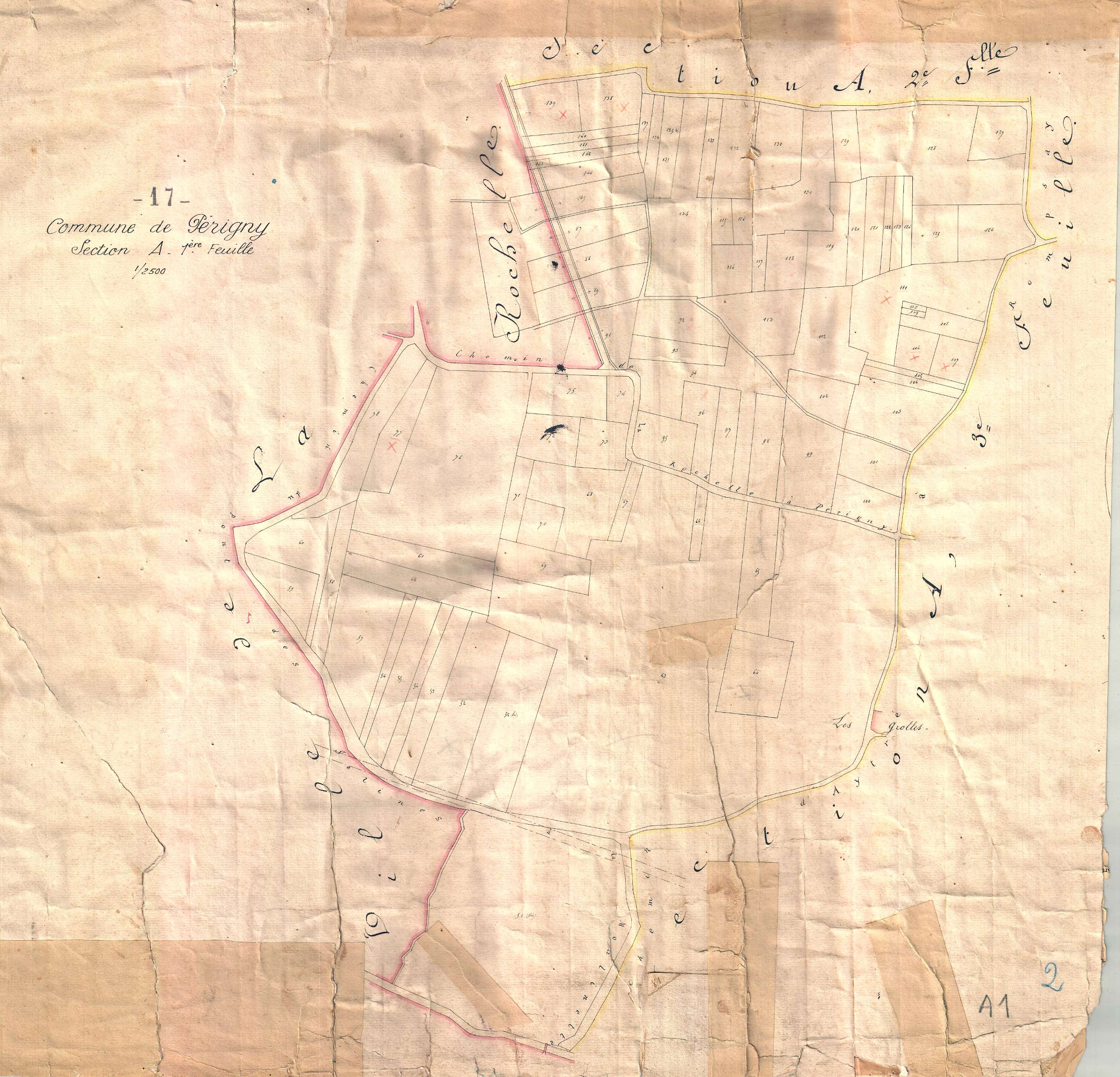 Périgny - Section A1 (sans nom). [document en mauvais état]