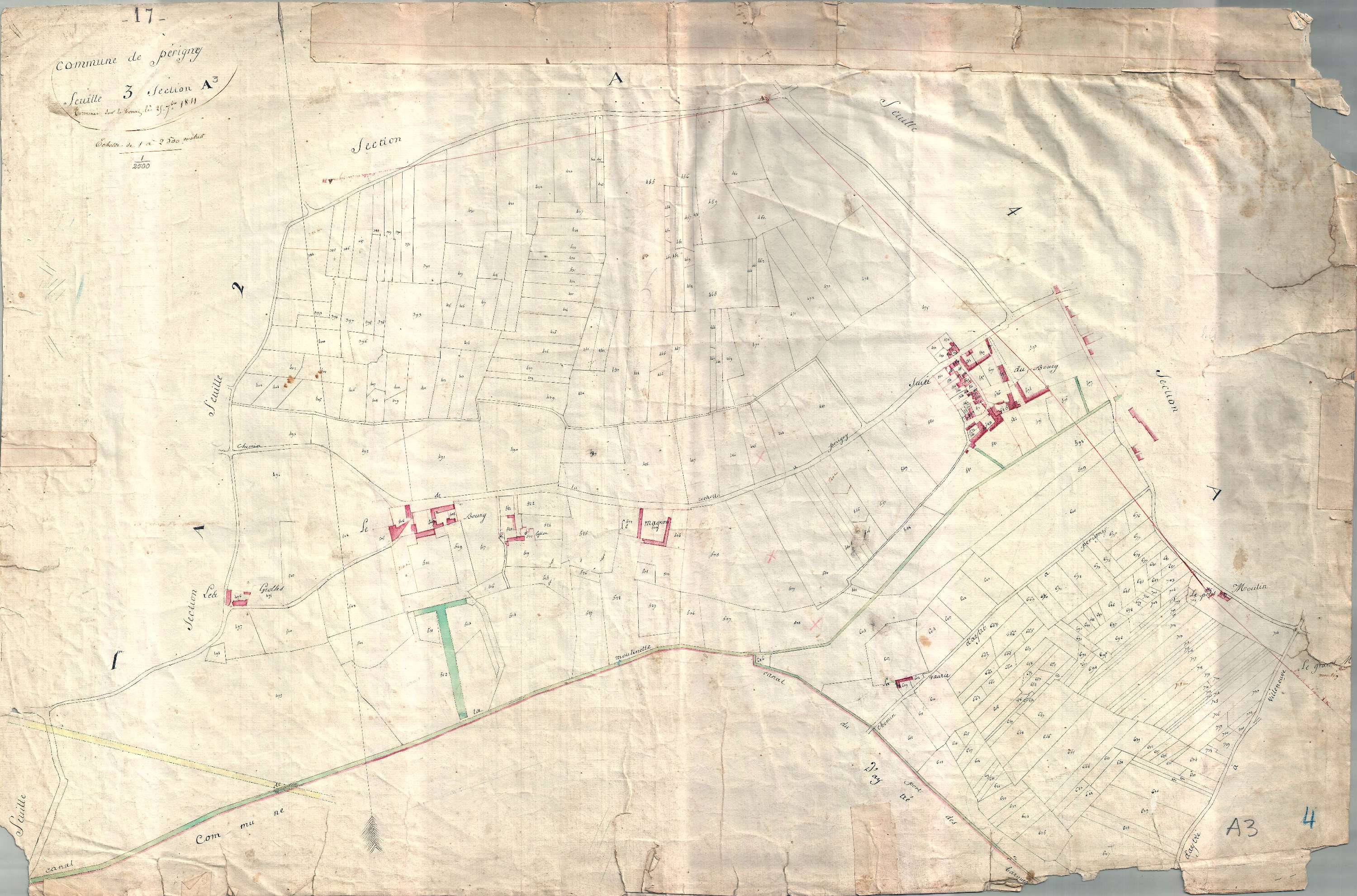 Périgny - Section A3 (sans nom). [document en mauvais état]