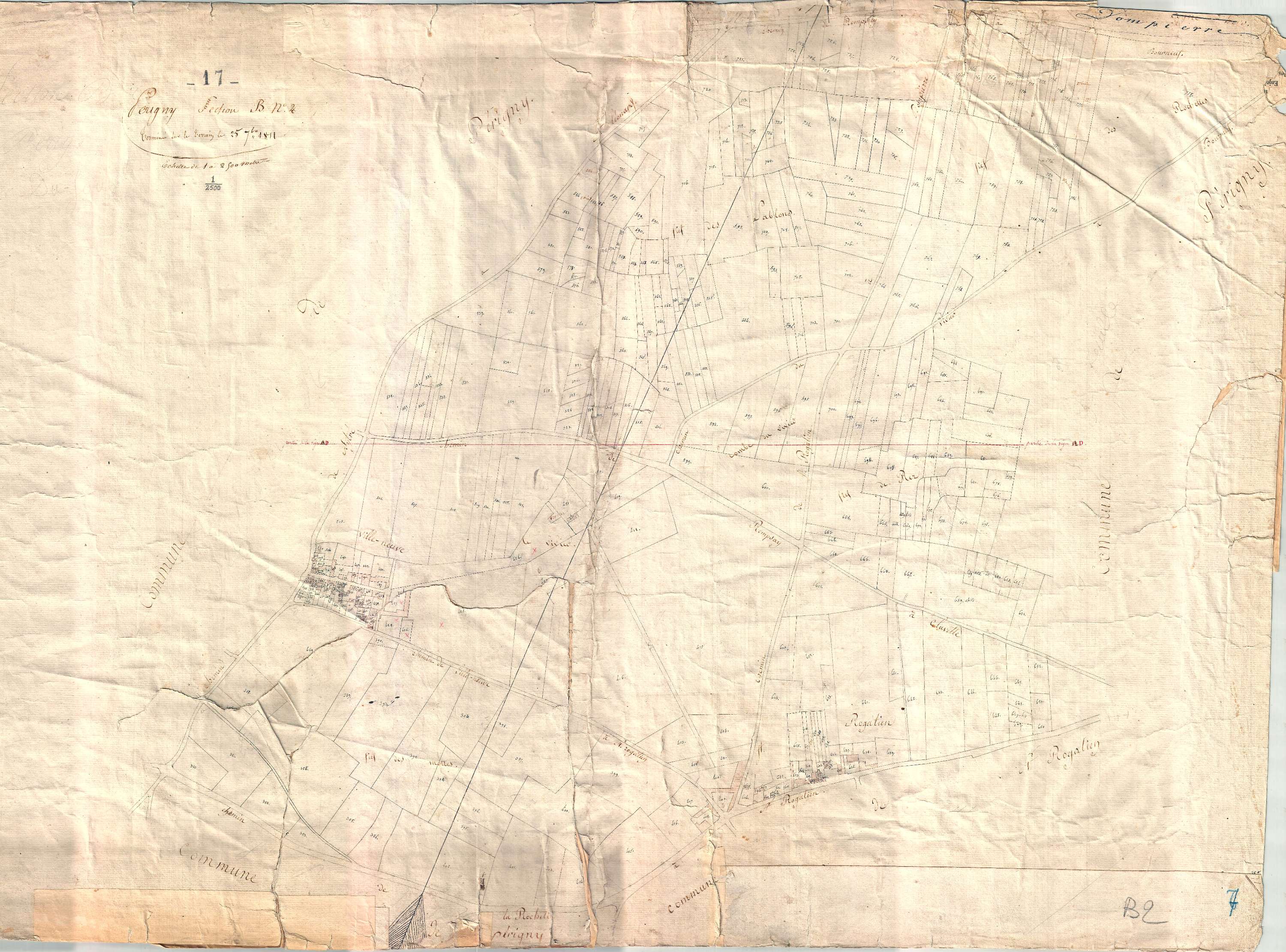Périgny - Section B2 (sans nom). [document en mauvais état]