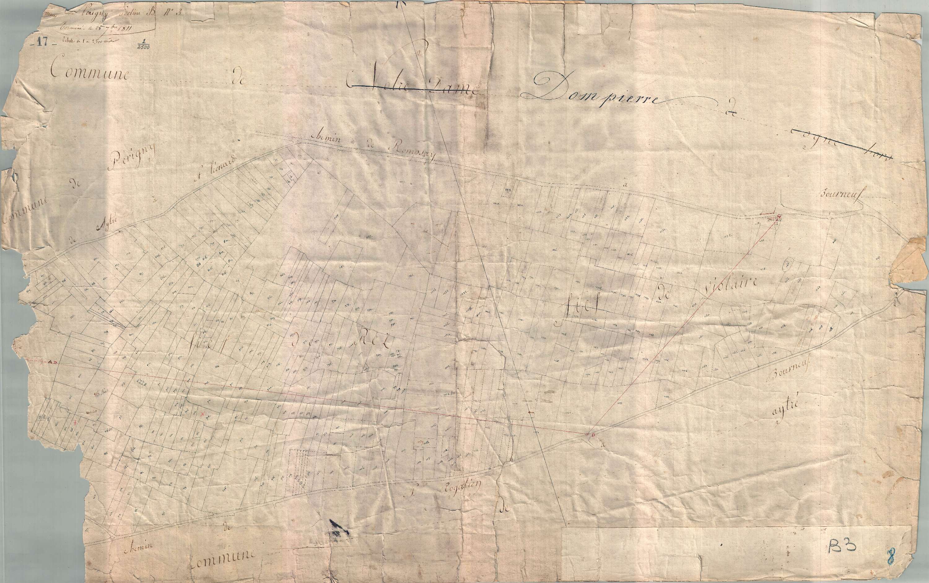 Périgny - Section B3 (sans nom). [document en mauvais état]