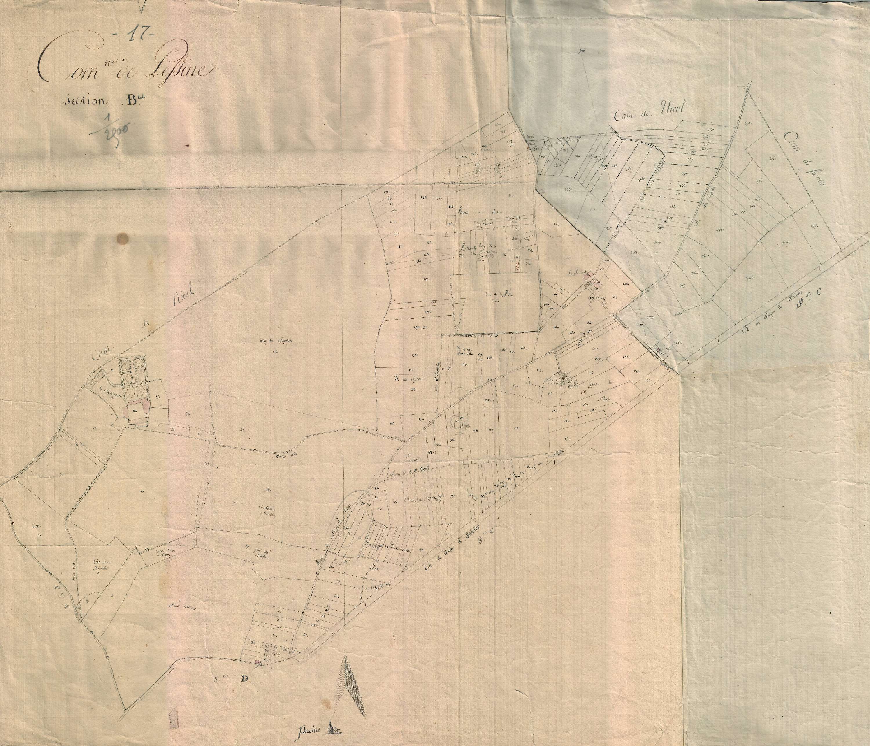 Pessines - Section Bu. (sans nom). [document en mauvais état]
